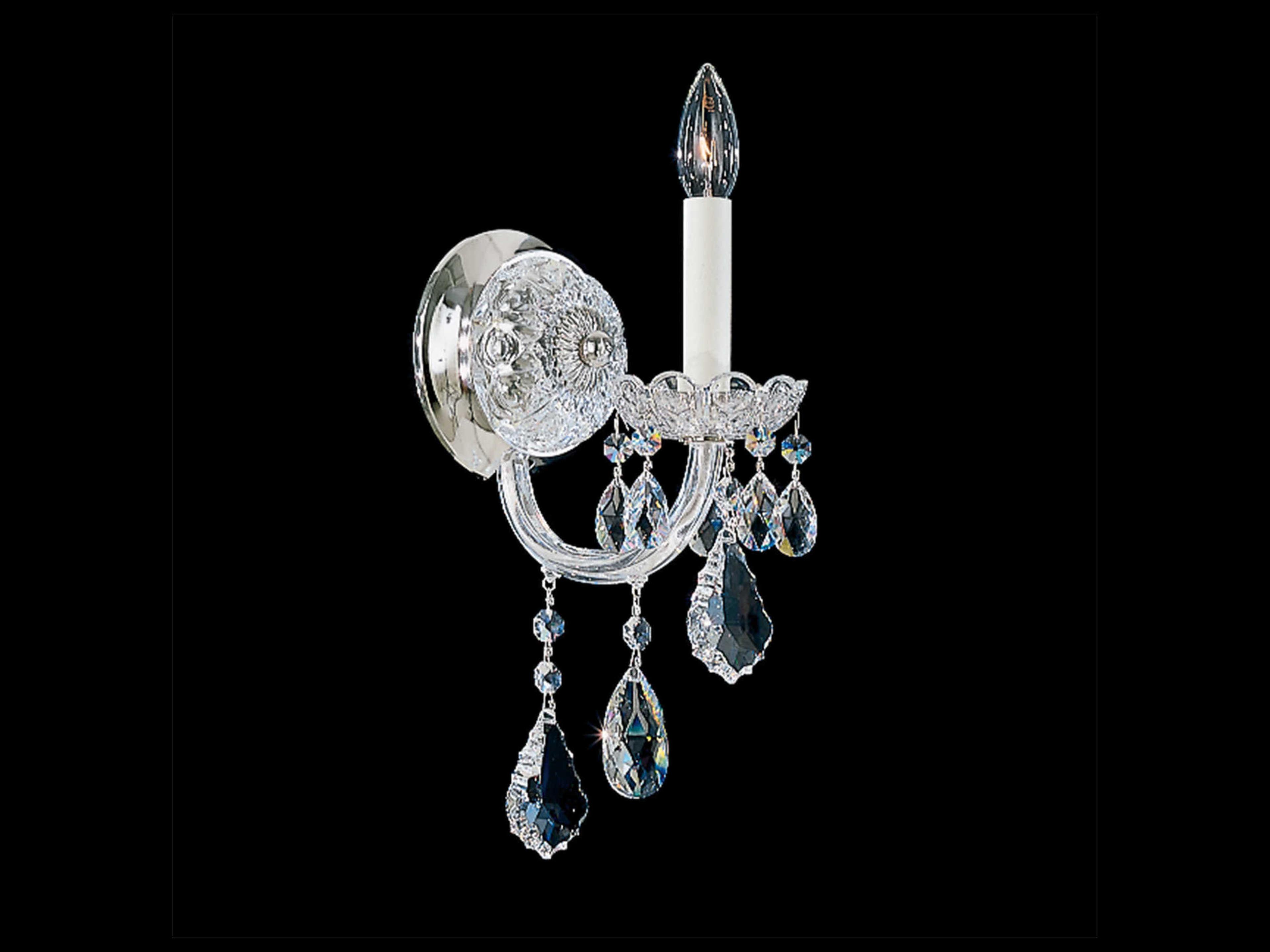 Olde World 1-Light Silver Crystal Wall Sconce