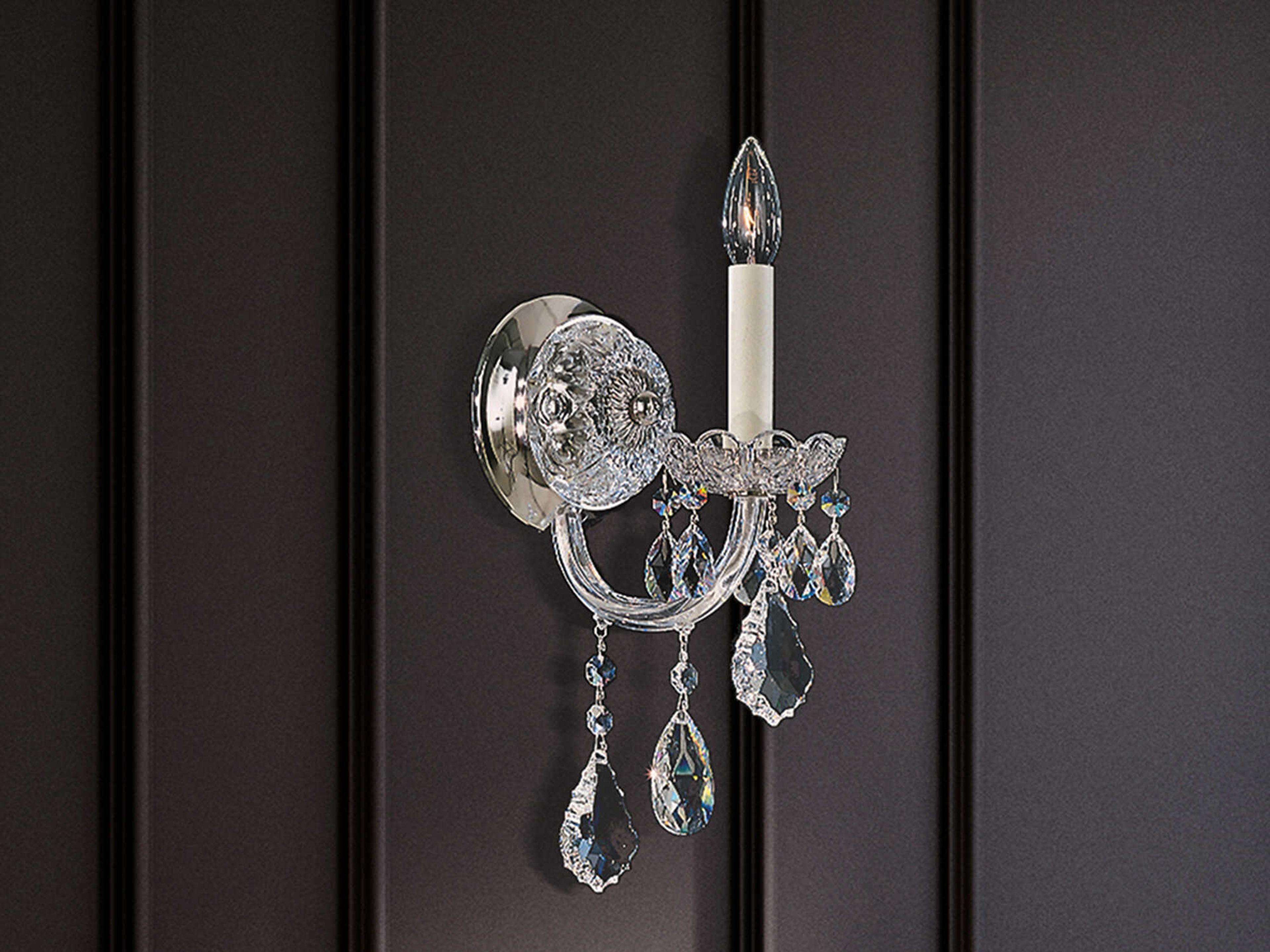 Schonbek Olde World 1-Light Silver Crystal Wall Sconce