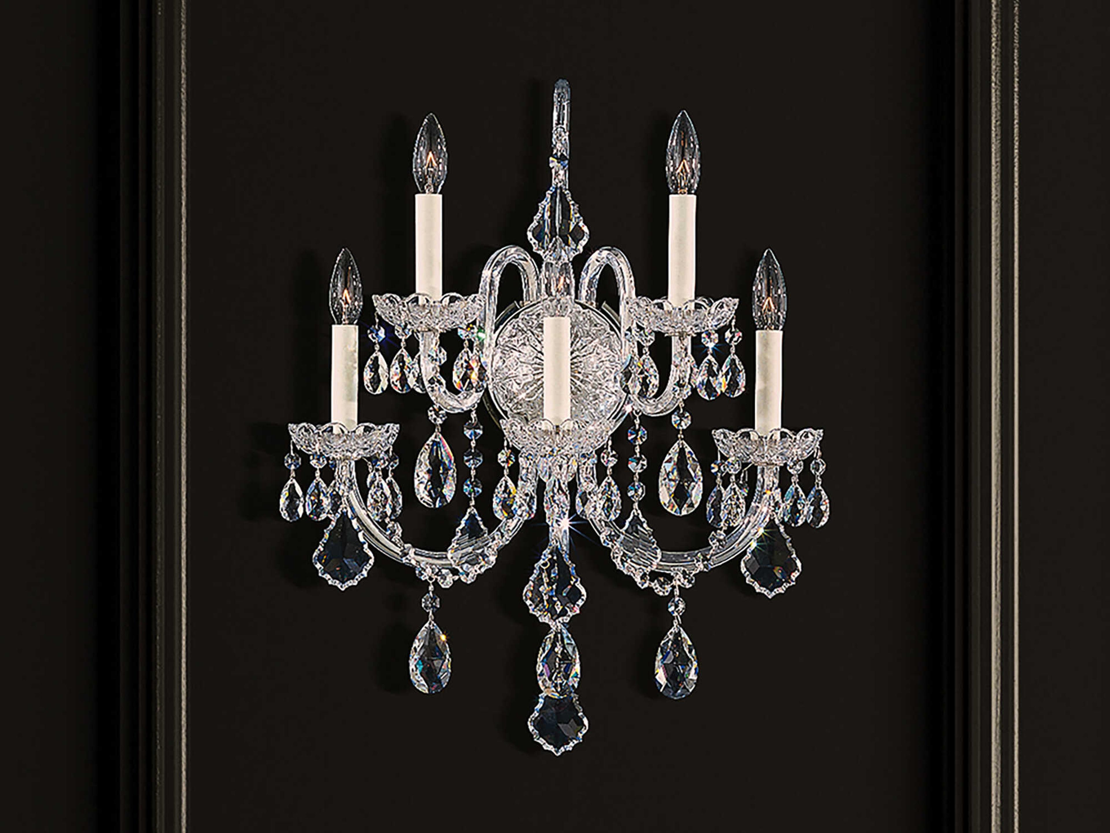 Schonbek Olde World 5-Light Silver Crystal Wall Sconce