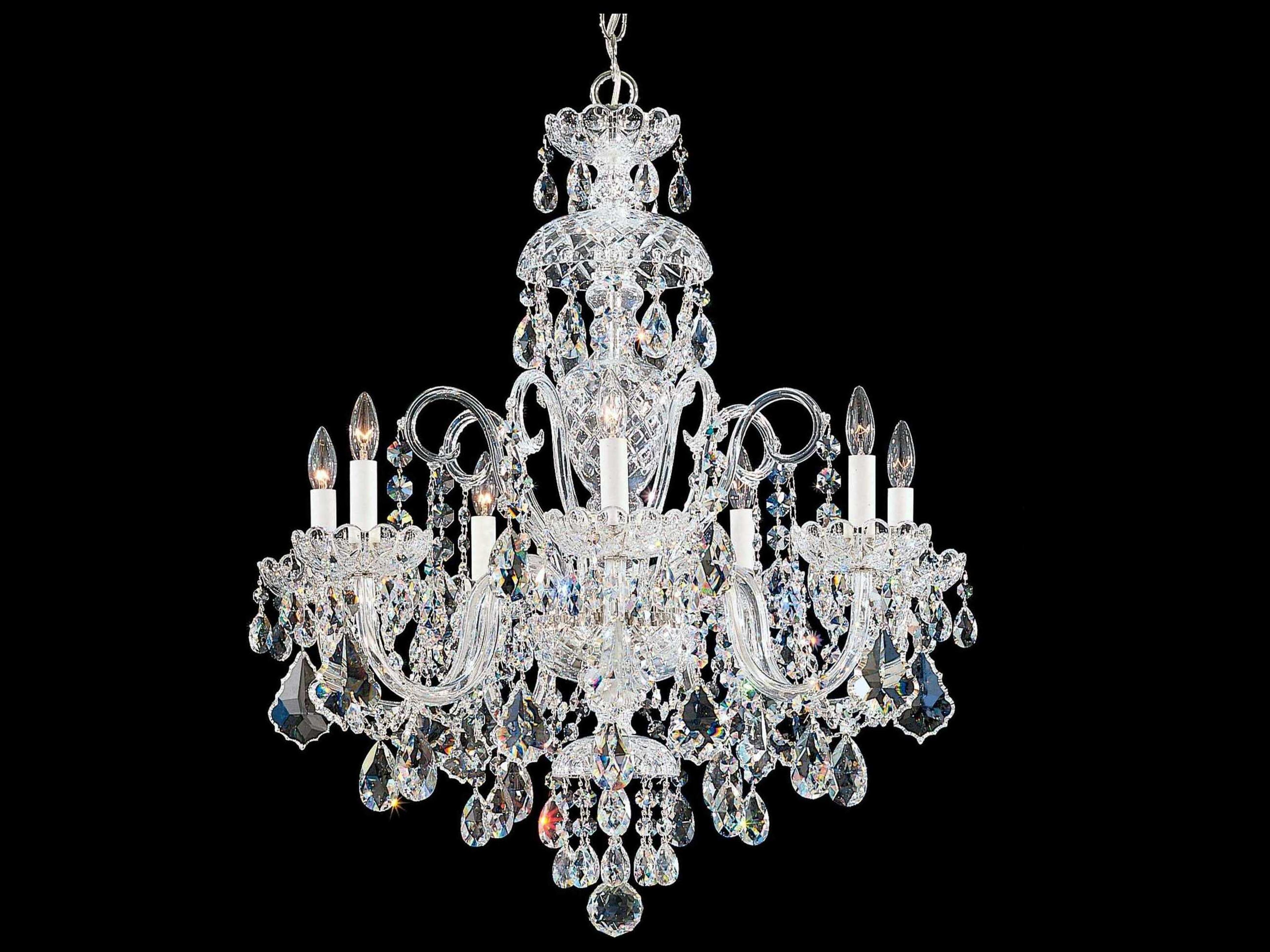 Olde World 7-Light Silver Crystal Candelabra Chandelier