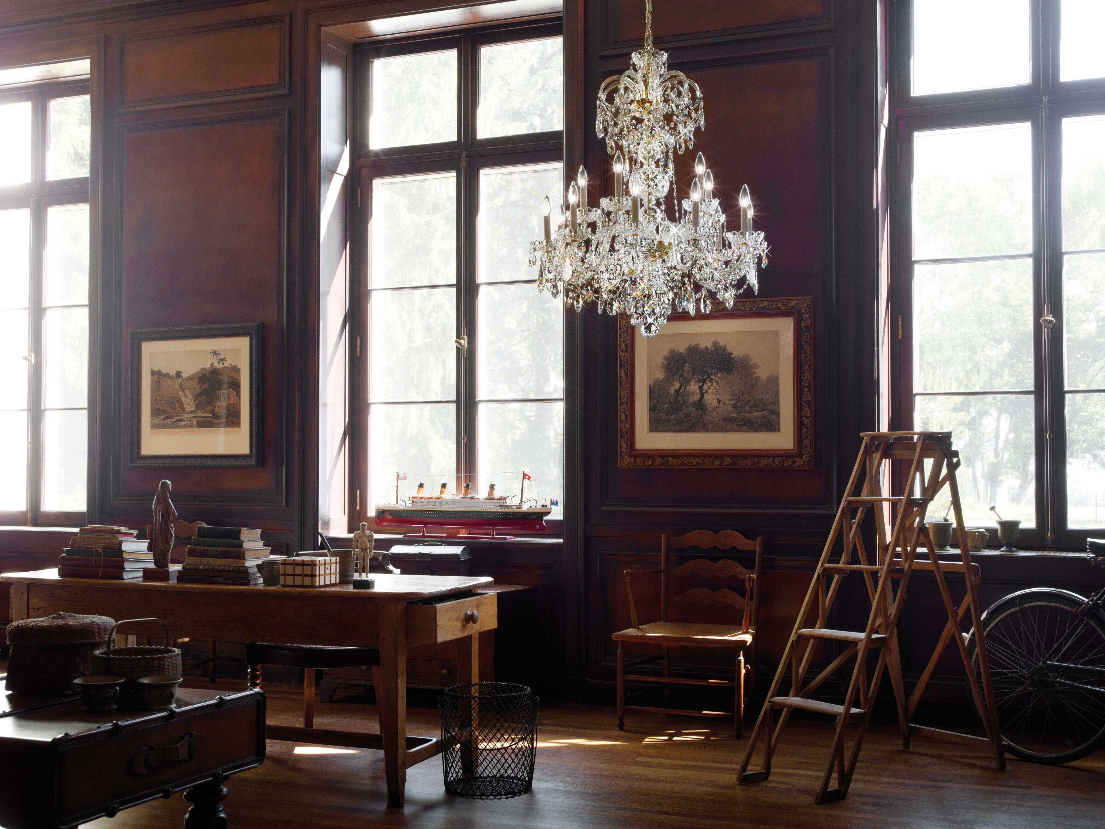 Schonbek Olde World 15-Light Silver Crystal Candelabra Chandelier