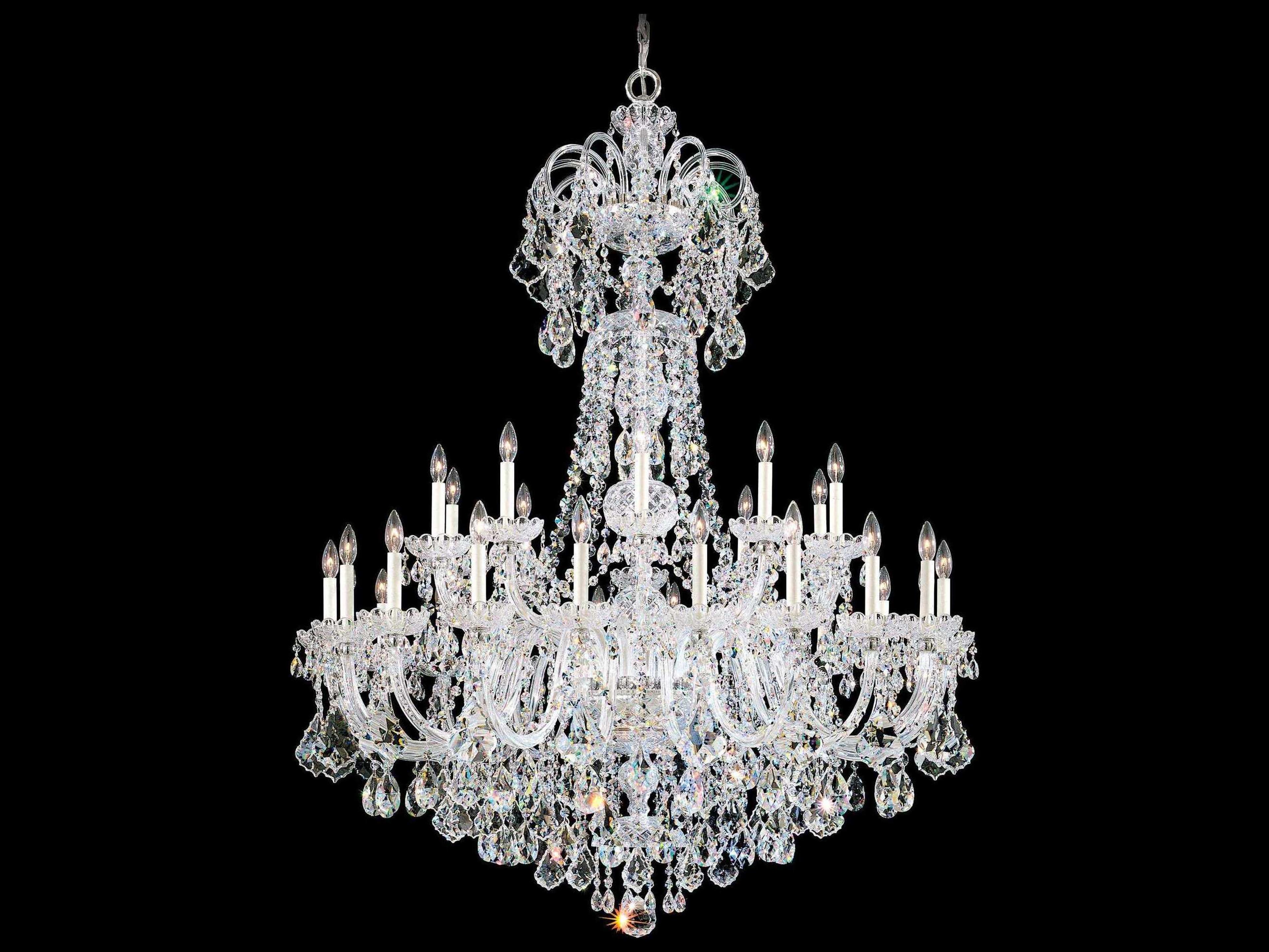 Olde World 35-Light Silver Crystal Candelabra Chandelier