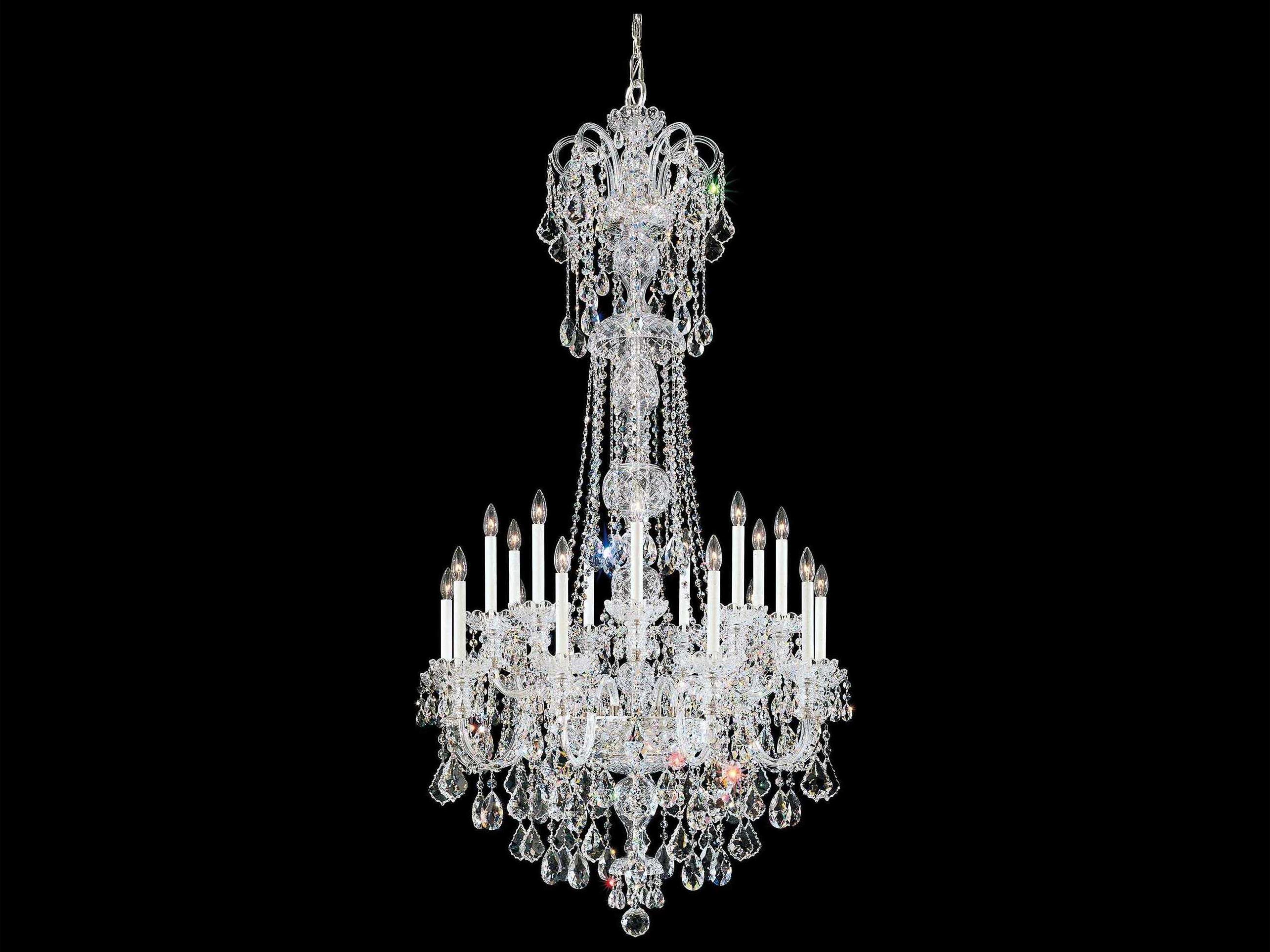 Schonbek Olde World 23-Light Silver Crystal Candelabra Chandelier