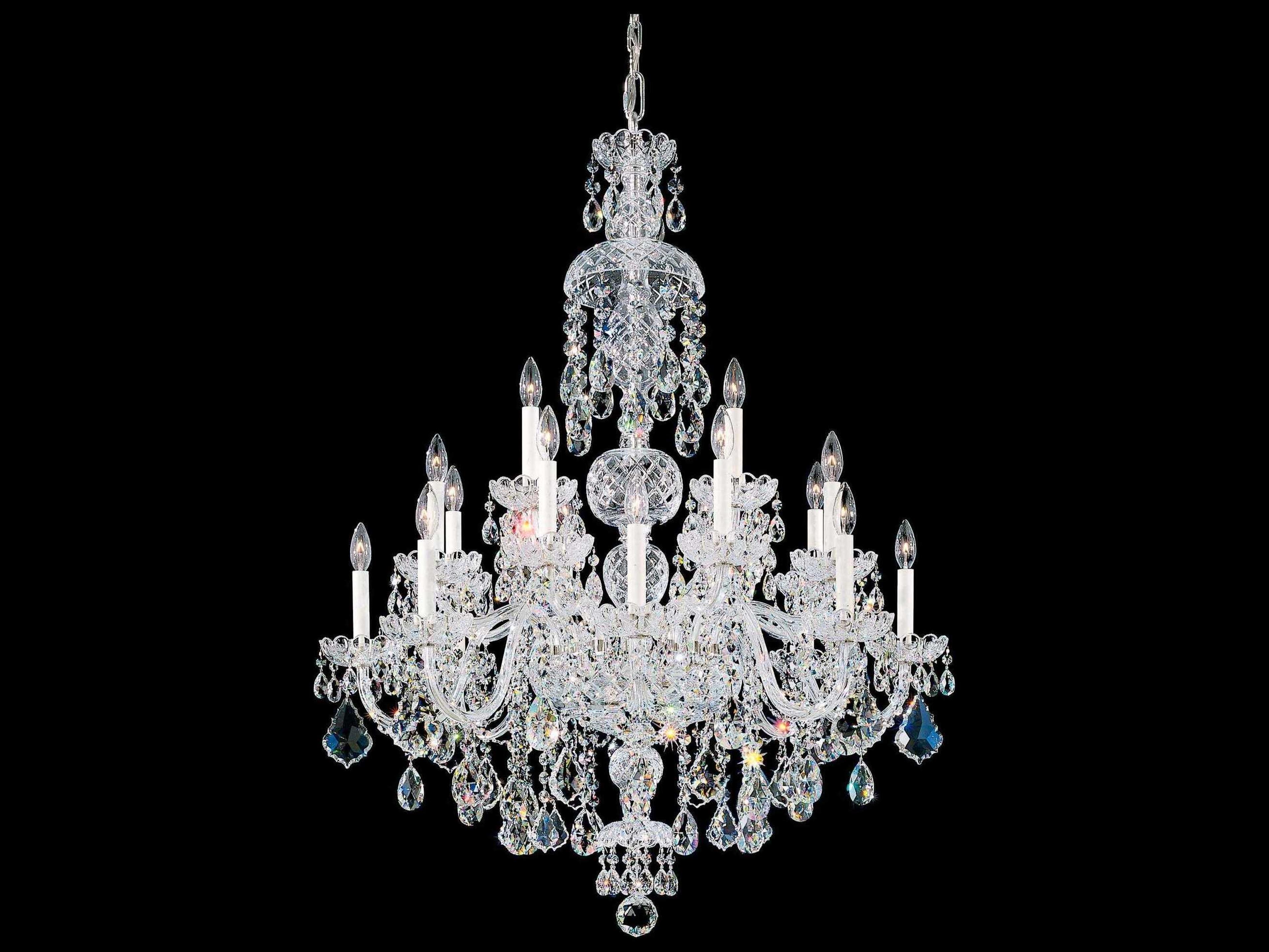 Olde World 25-Light Silver Crystal Candelabra Chandelier