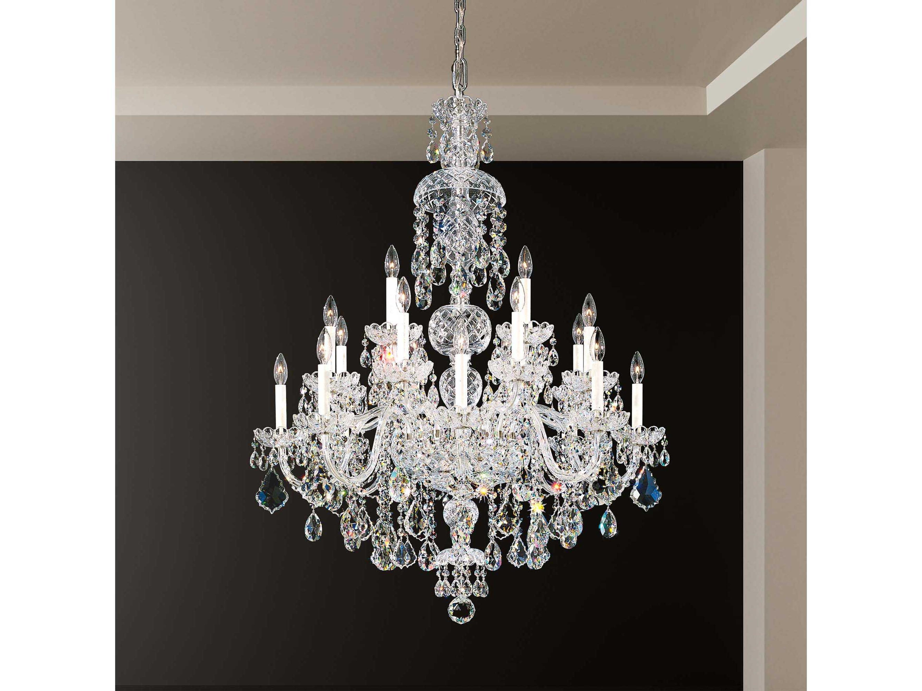 Schonbek Olde World 25-Light Silver Crystal Candelabra Chandelier