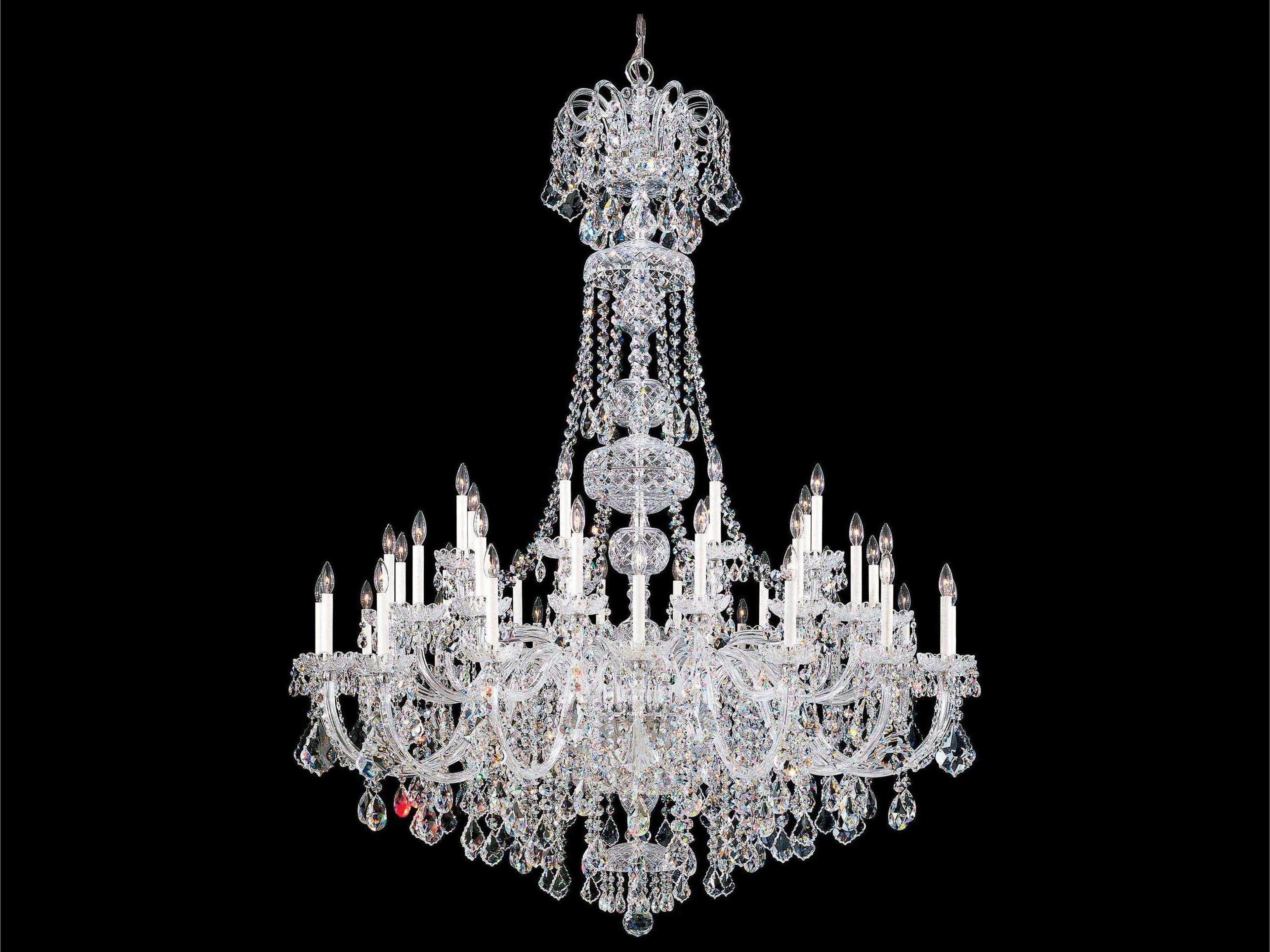 Olde World 45-Light Silver Crystal Candelabra Chandelier