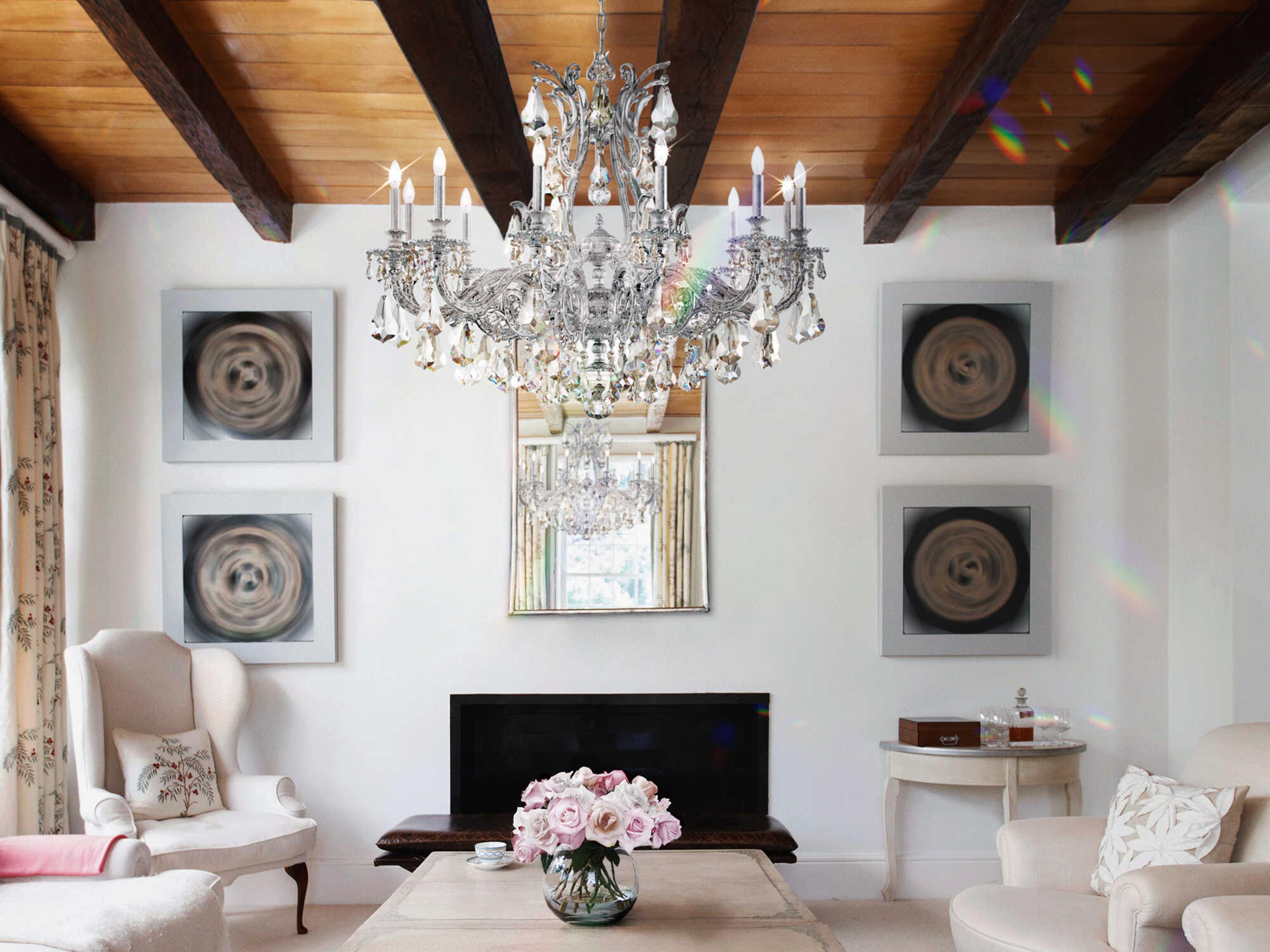 Schonbek Sophia 12-Light Gold Crystal Candelabra Chandelier