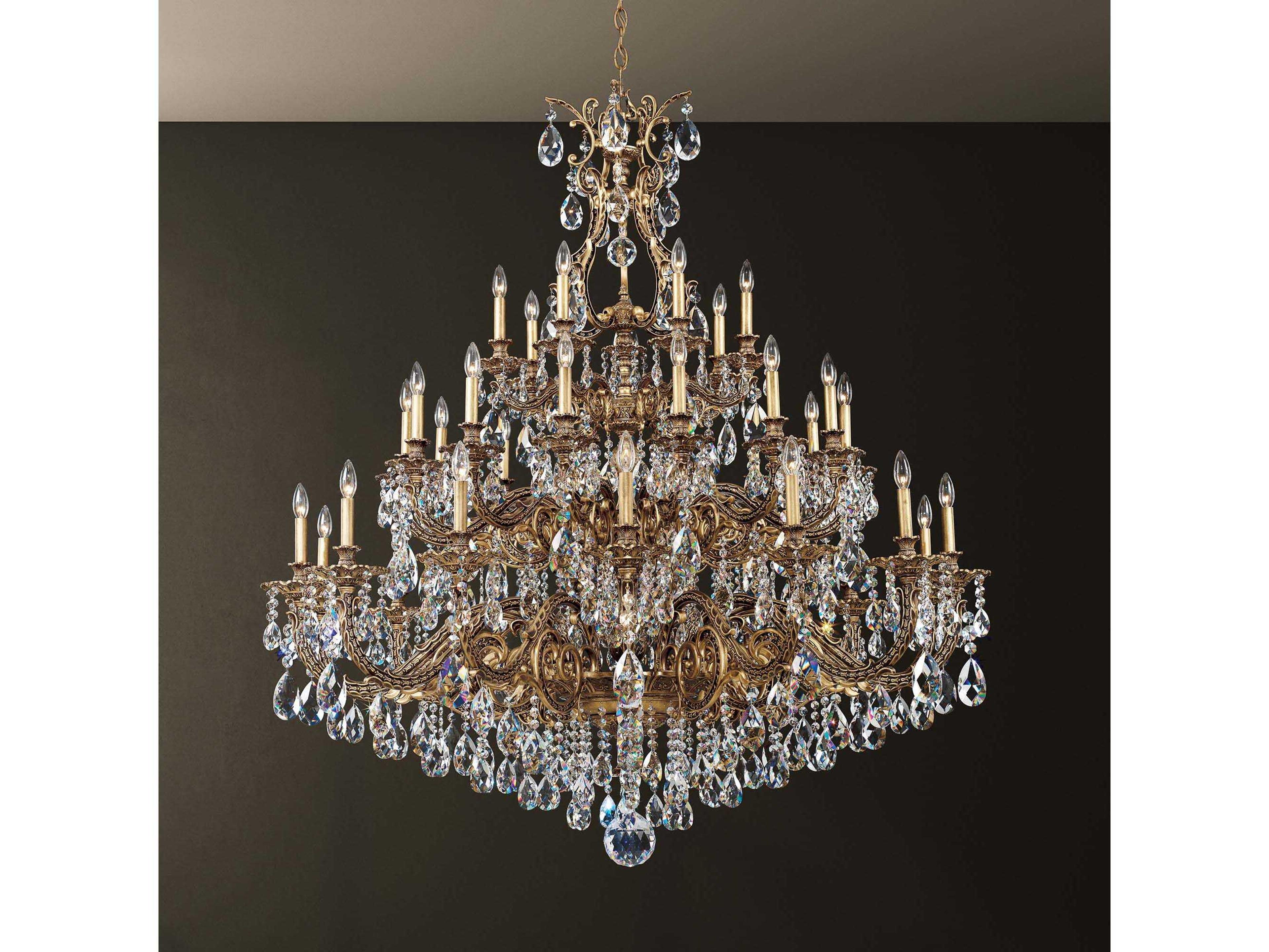 Schonbek Sophia 3-Light Copper Crystal Candelabra Chandelier