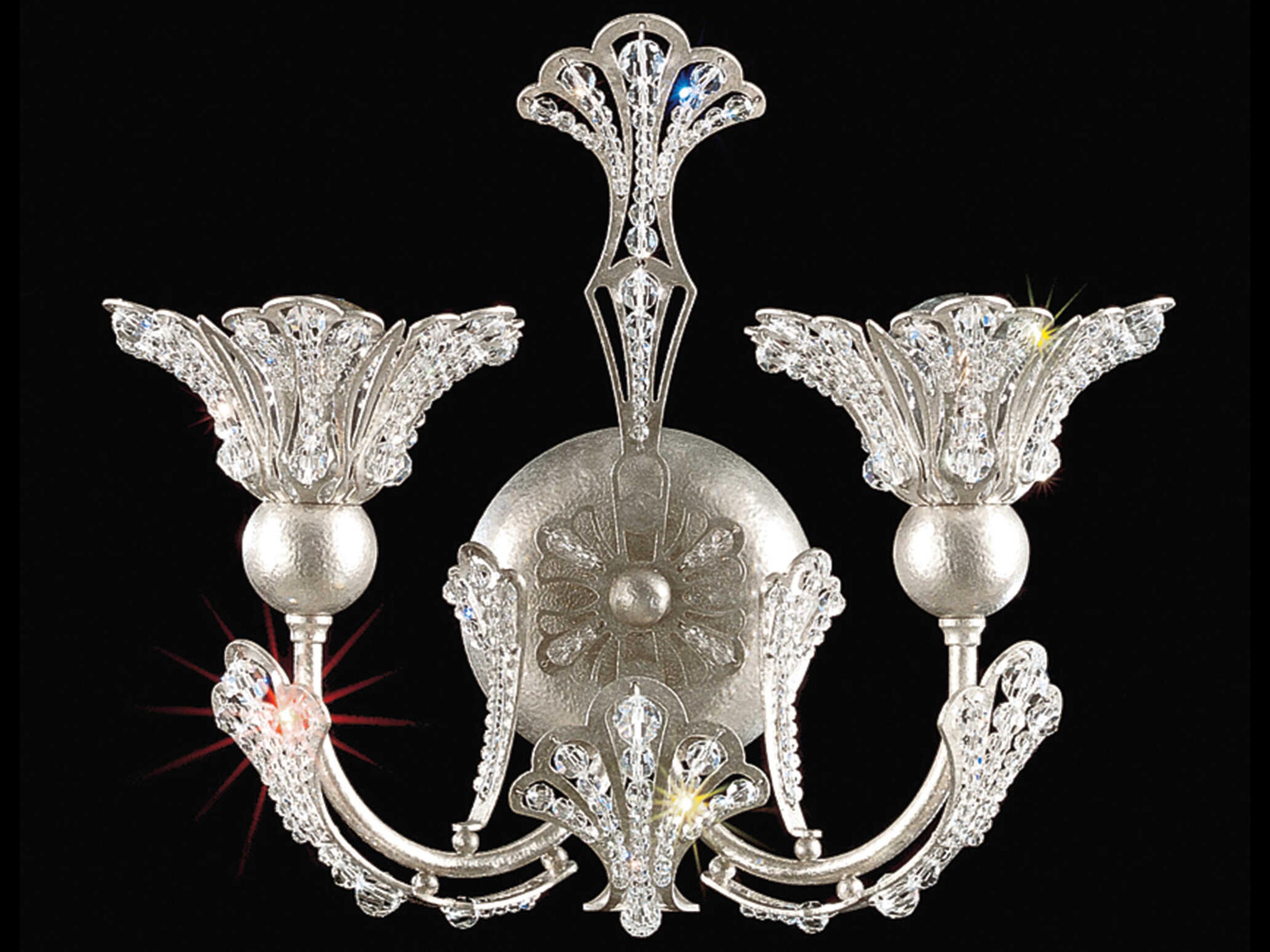 Rivendell 2-Light Silver Crystal Wall Sconce
