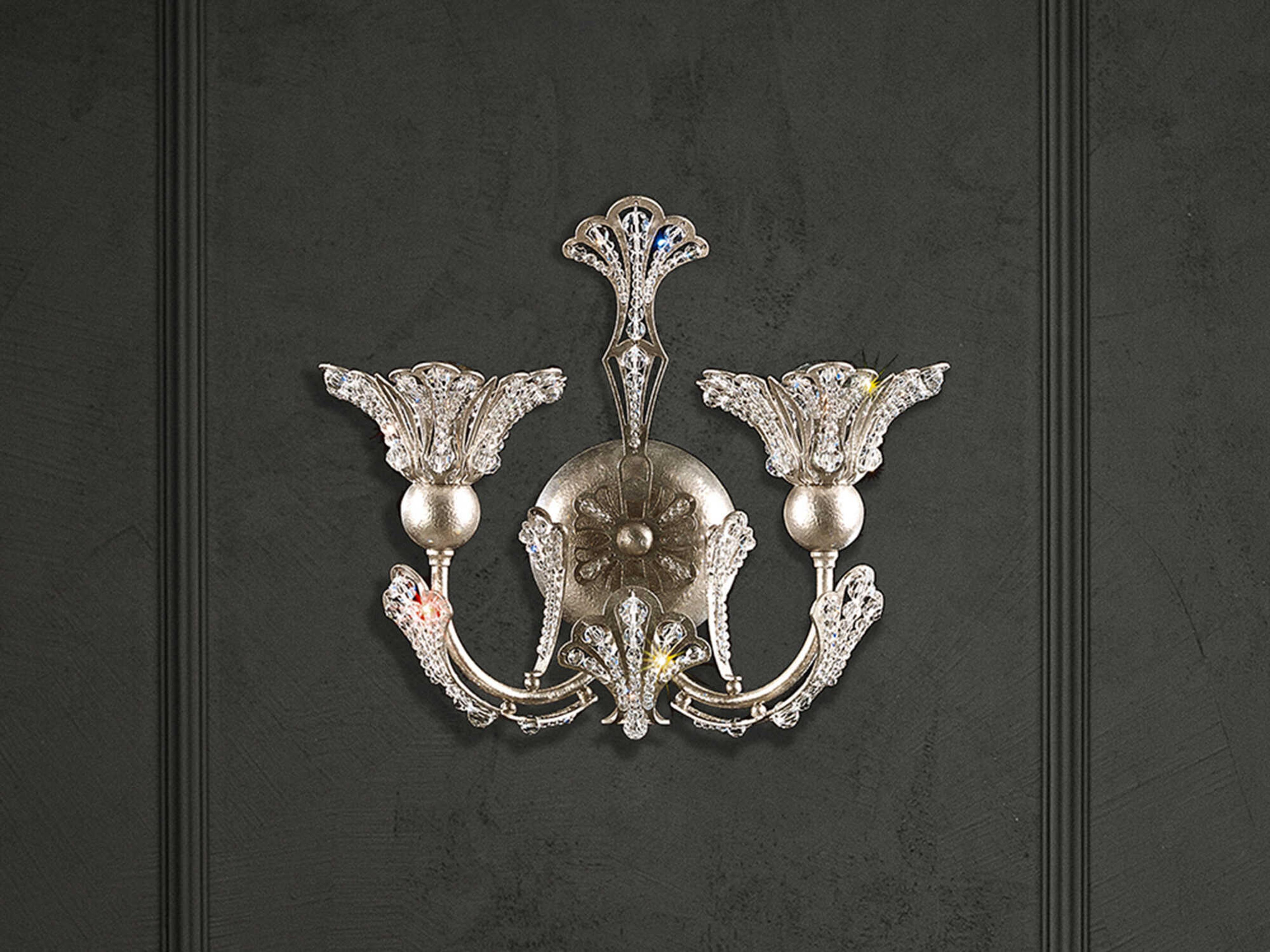 Schonbek Rivendell 2-Light Silver Crystal Wall Sconce
