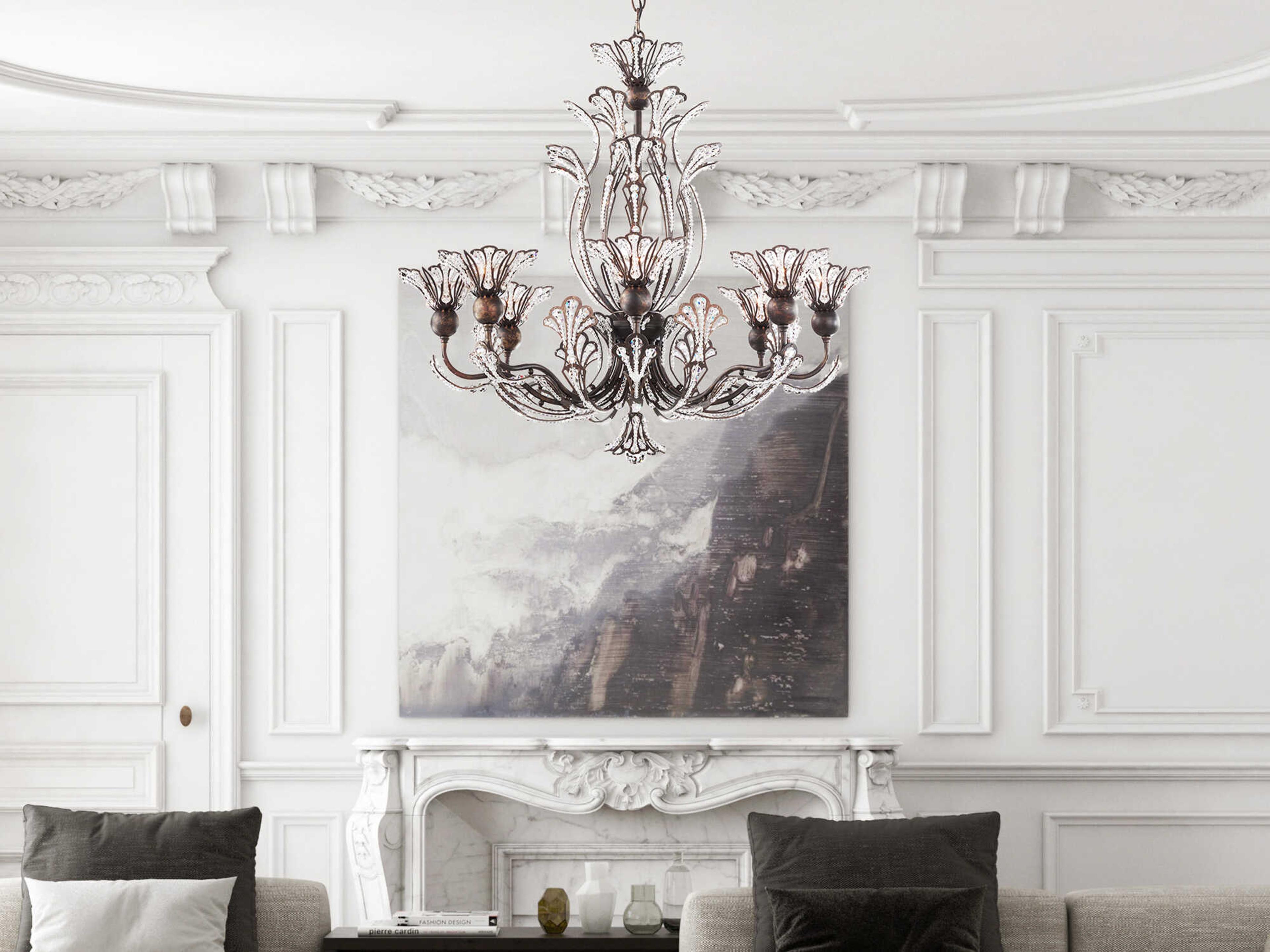 Schonbek Rivendell 8-Light Bronze Crystal Chandelier