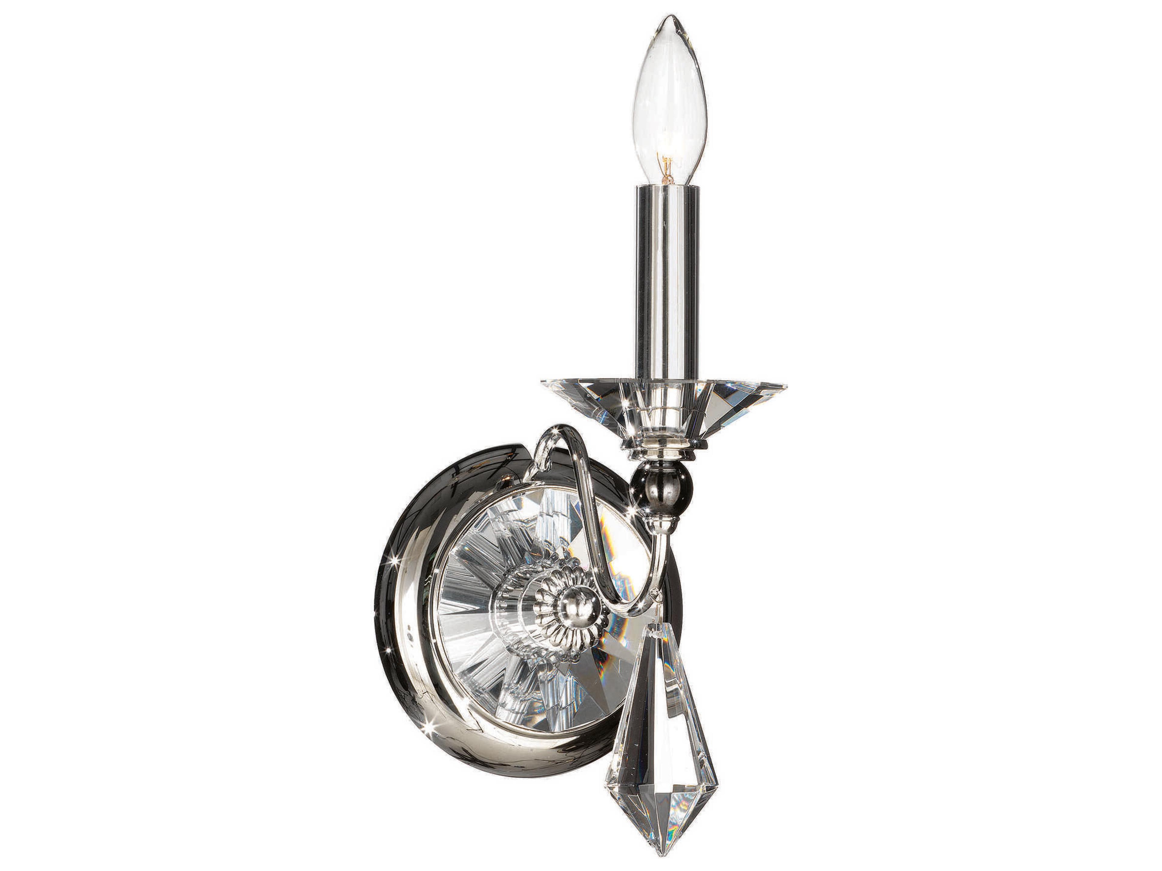 Jasmine 1-Light Polished Silver Crystal Wall Sconce