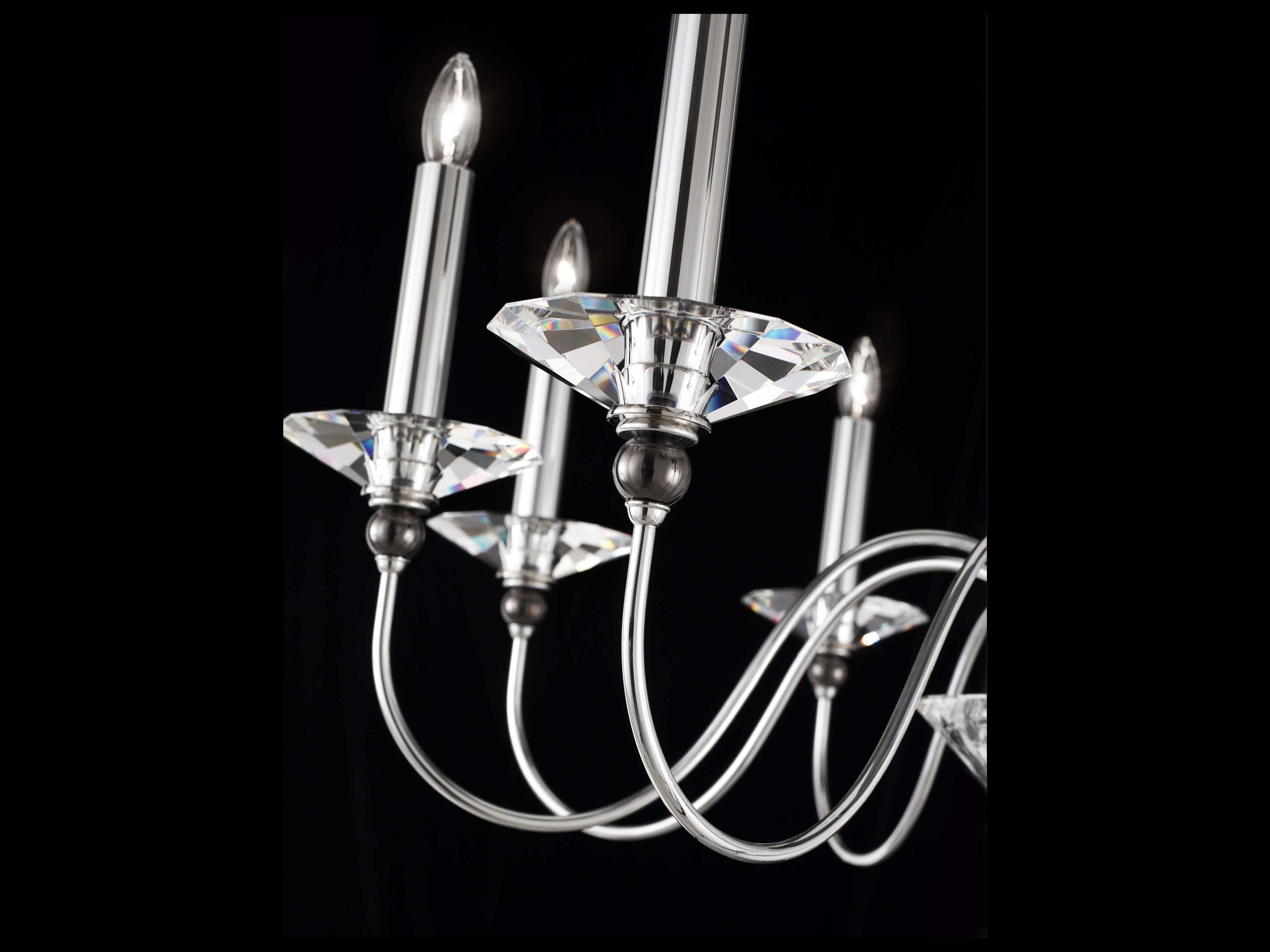 Schonbek Jasmine 9-Light Polished Silver Crystal Candelabra Chandelier