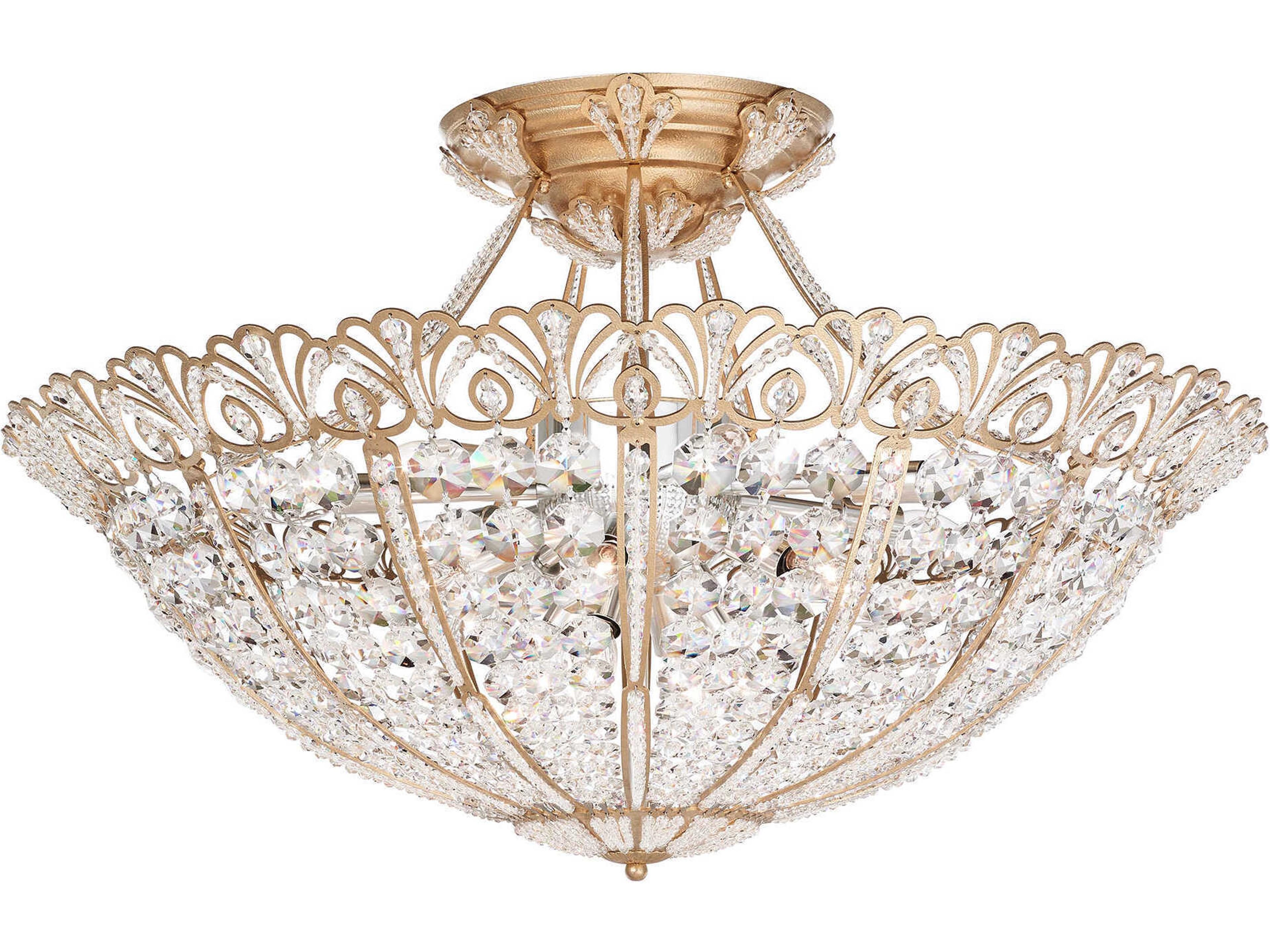 Rivendell 17-Light Clear Crystal Bowl Semi Flush Mount