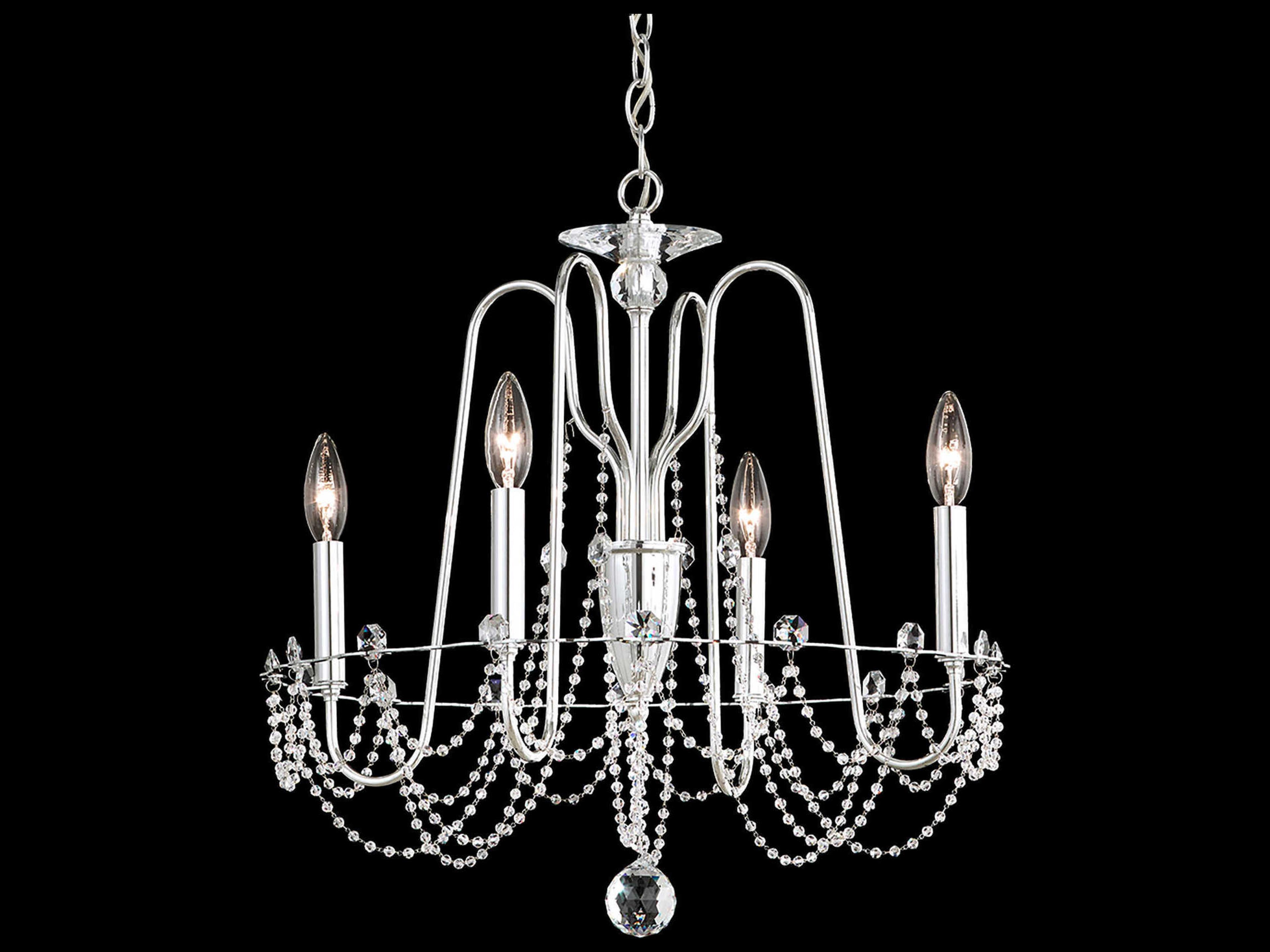 Schonbek Esmery 4-Light Silver Crystal Candelabra Chandelier