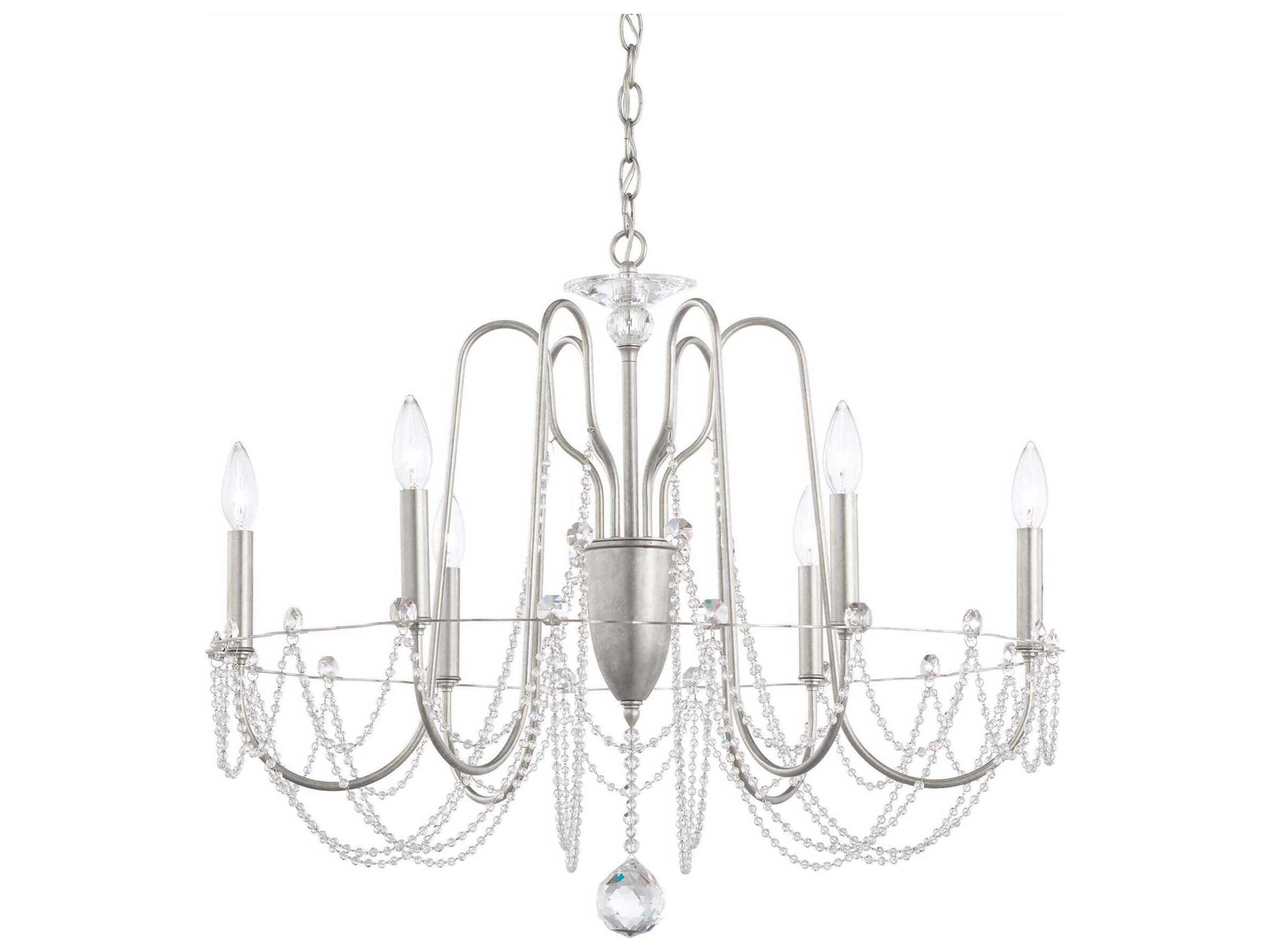 Esmery 6-Light Silver Crystal Candelabra Chandelier