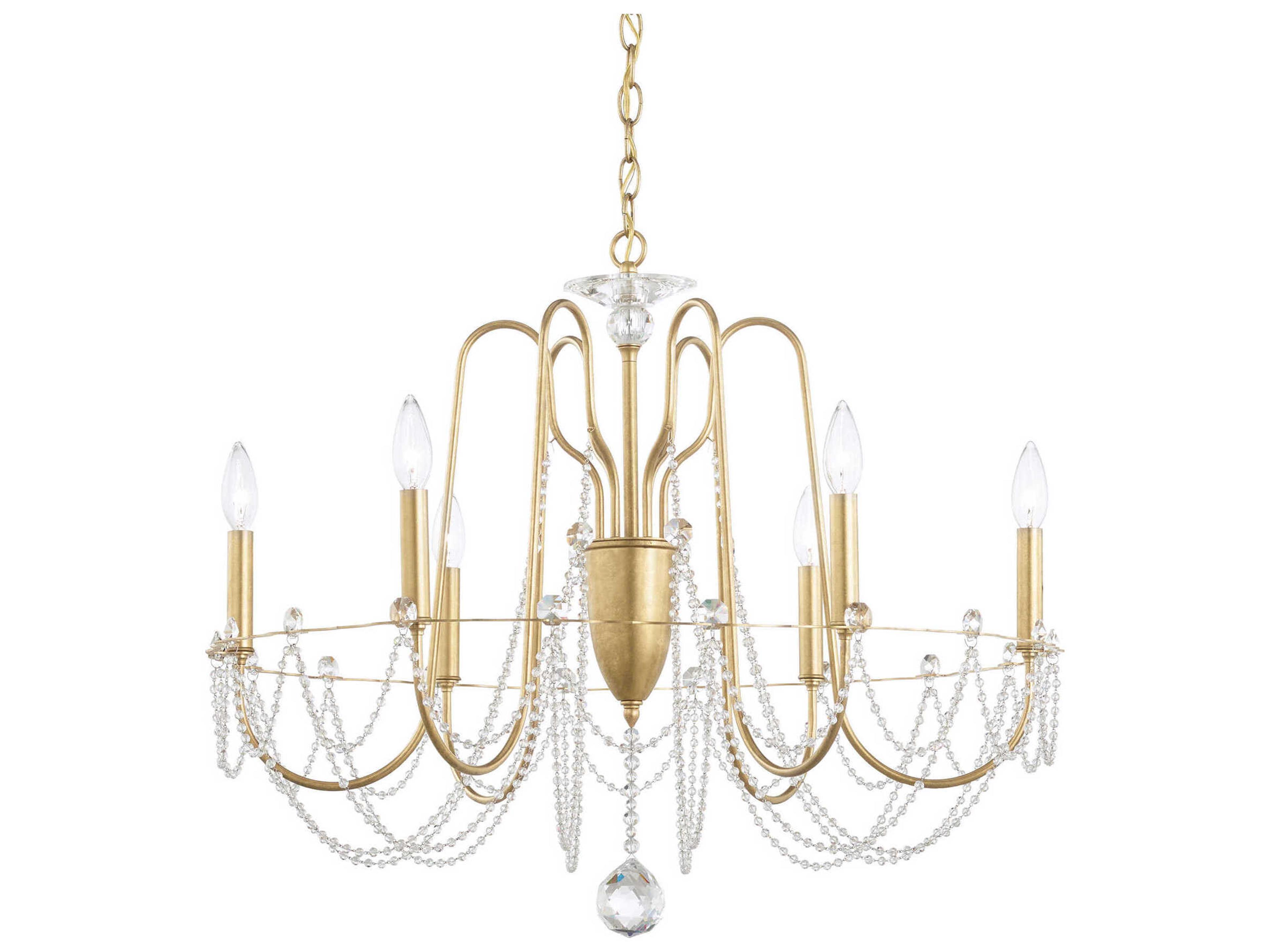 Schonbek Esmery 6-Light Silver Crystal Candelabra Chandelier