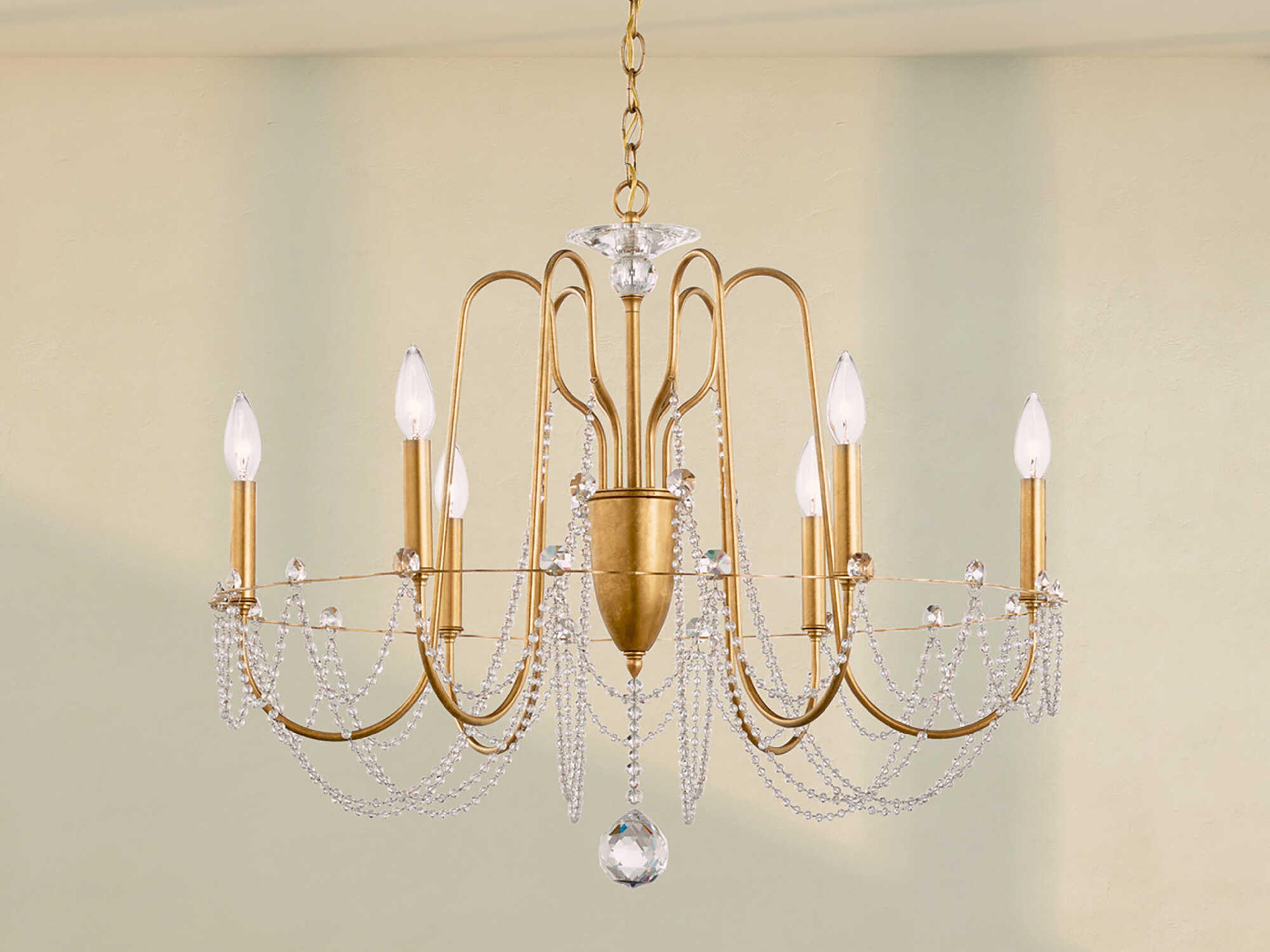 Schonbek Esmery 6-Light Silver Crystal Candelabra Chandelier