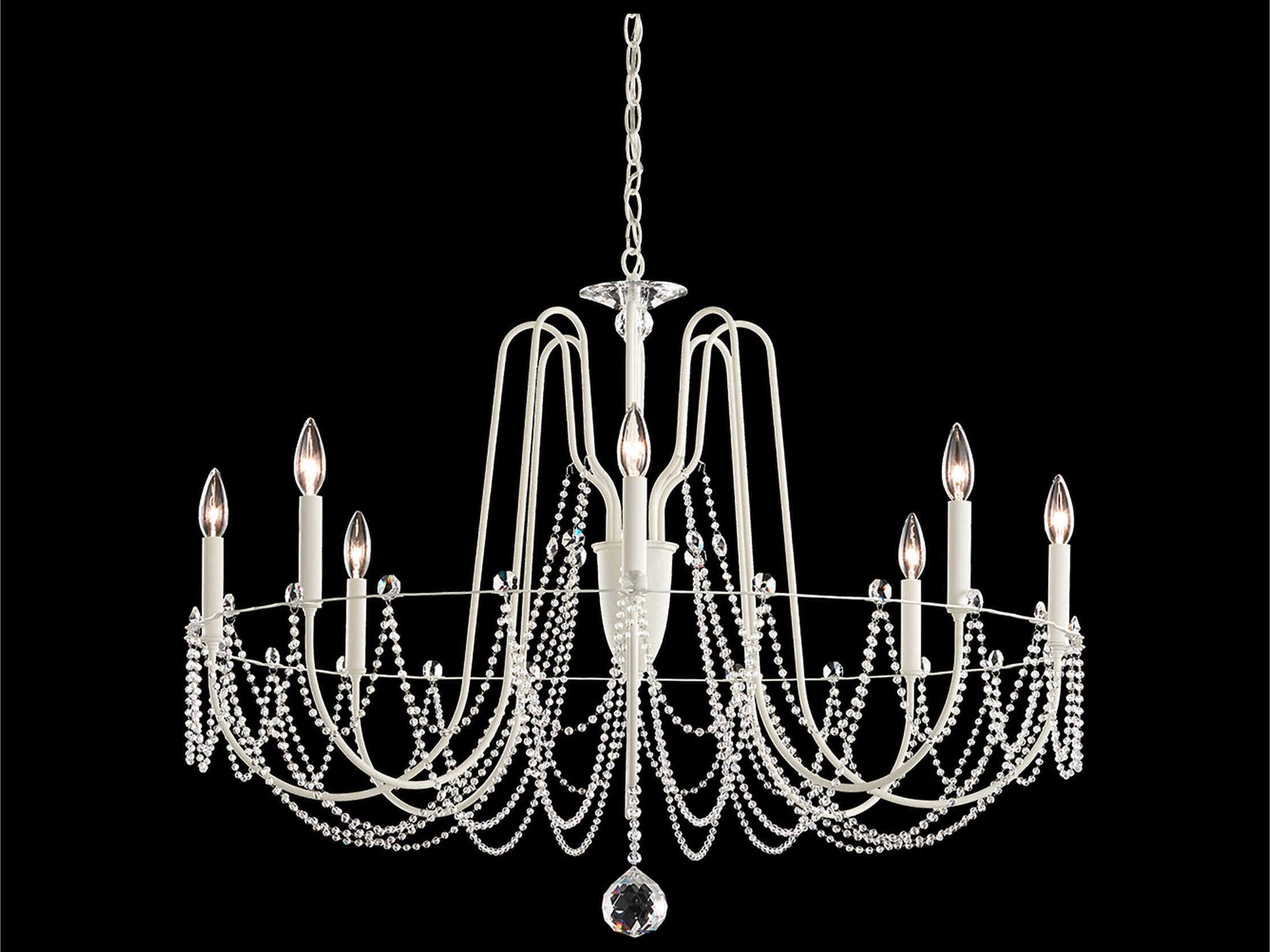 Schonbek Esmery 8-Light White Crystal Candelabra Chandelier