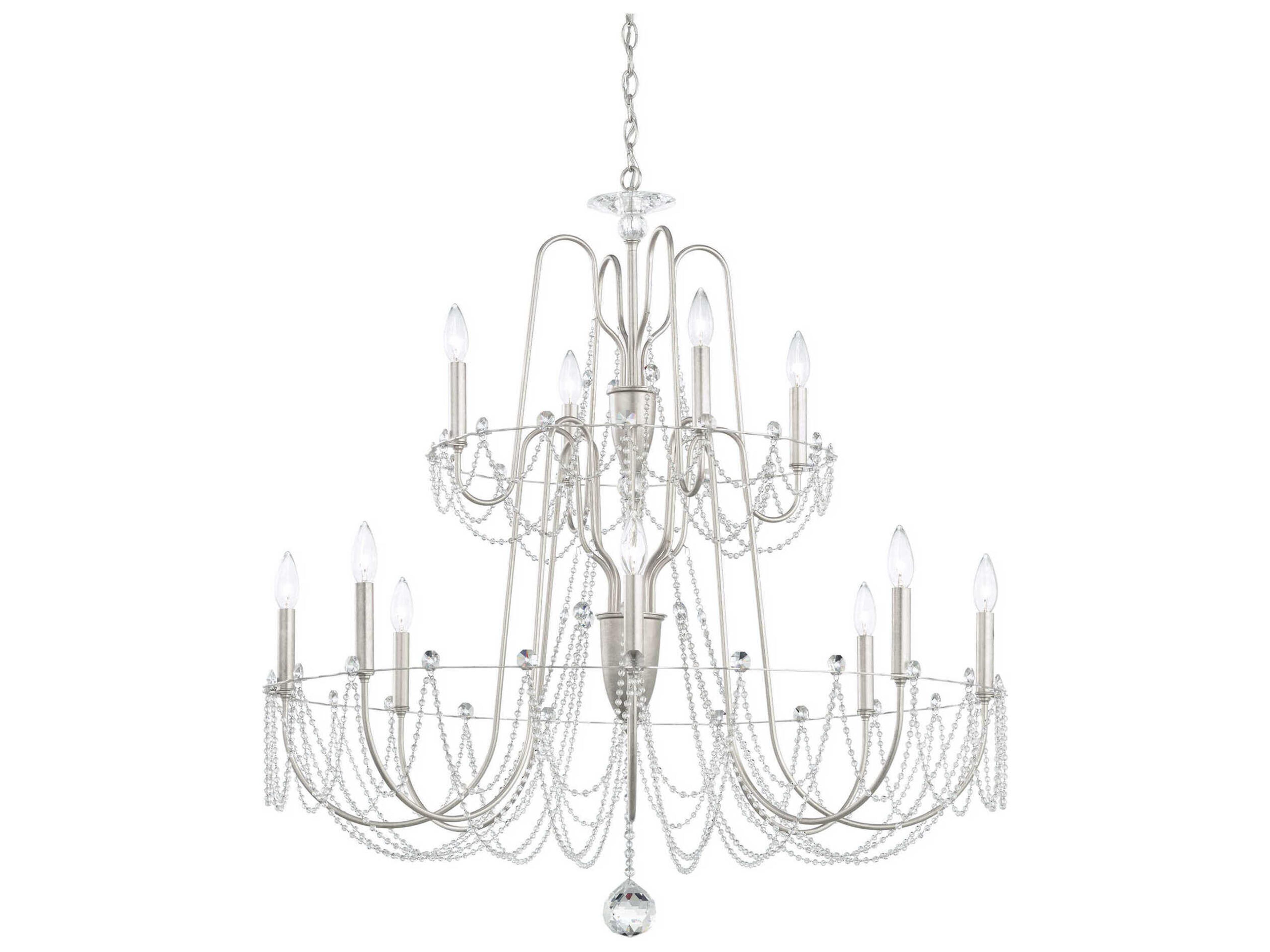 Esmery 12-Light Silver Crystal Candelabra Chandelier