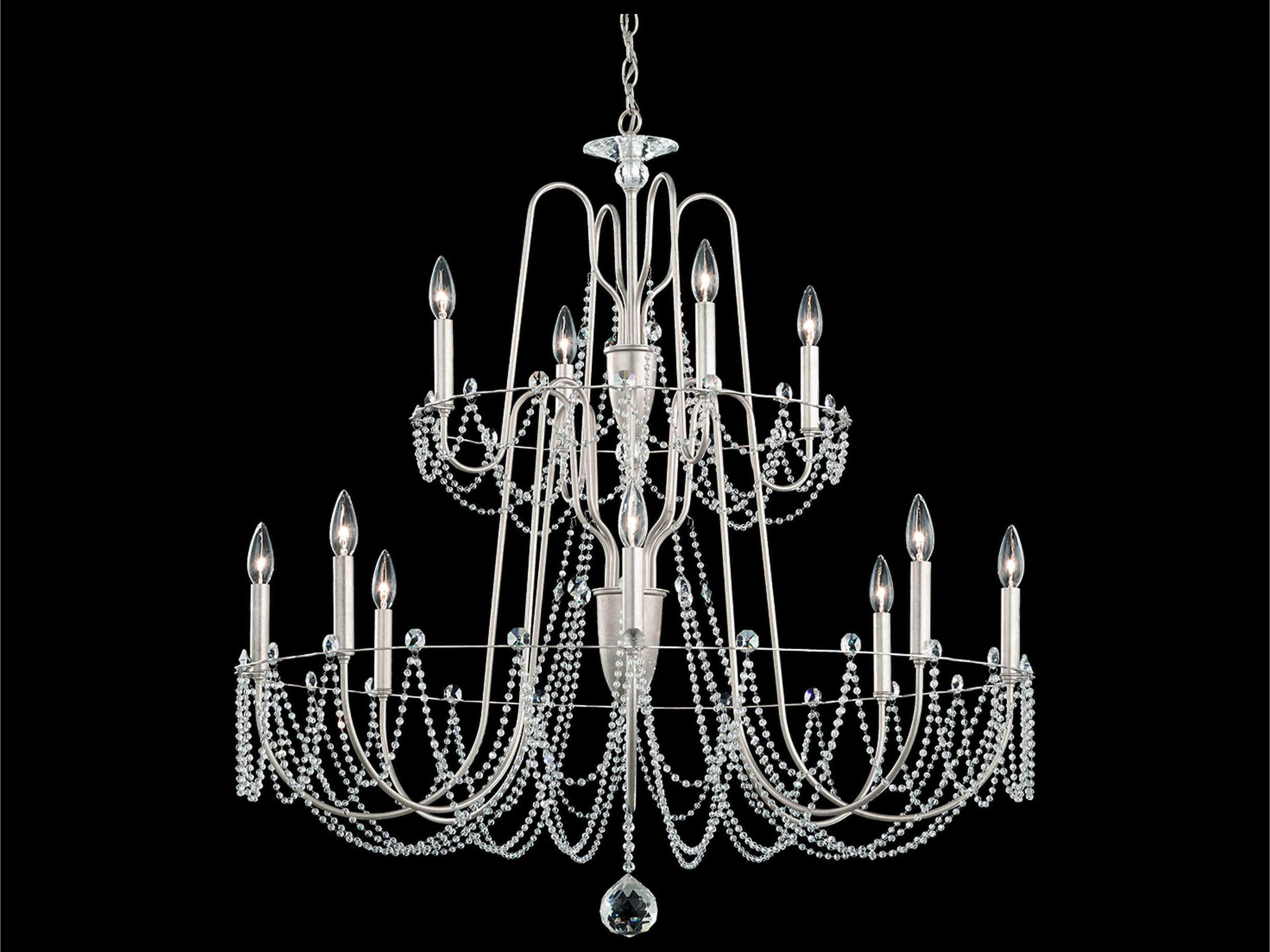 Schonbek Esmery 12-Light Silver Crystal Candelabra Chandelier