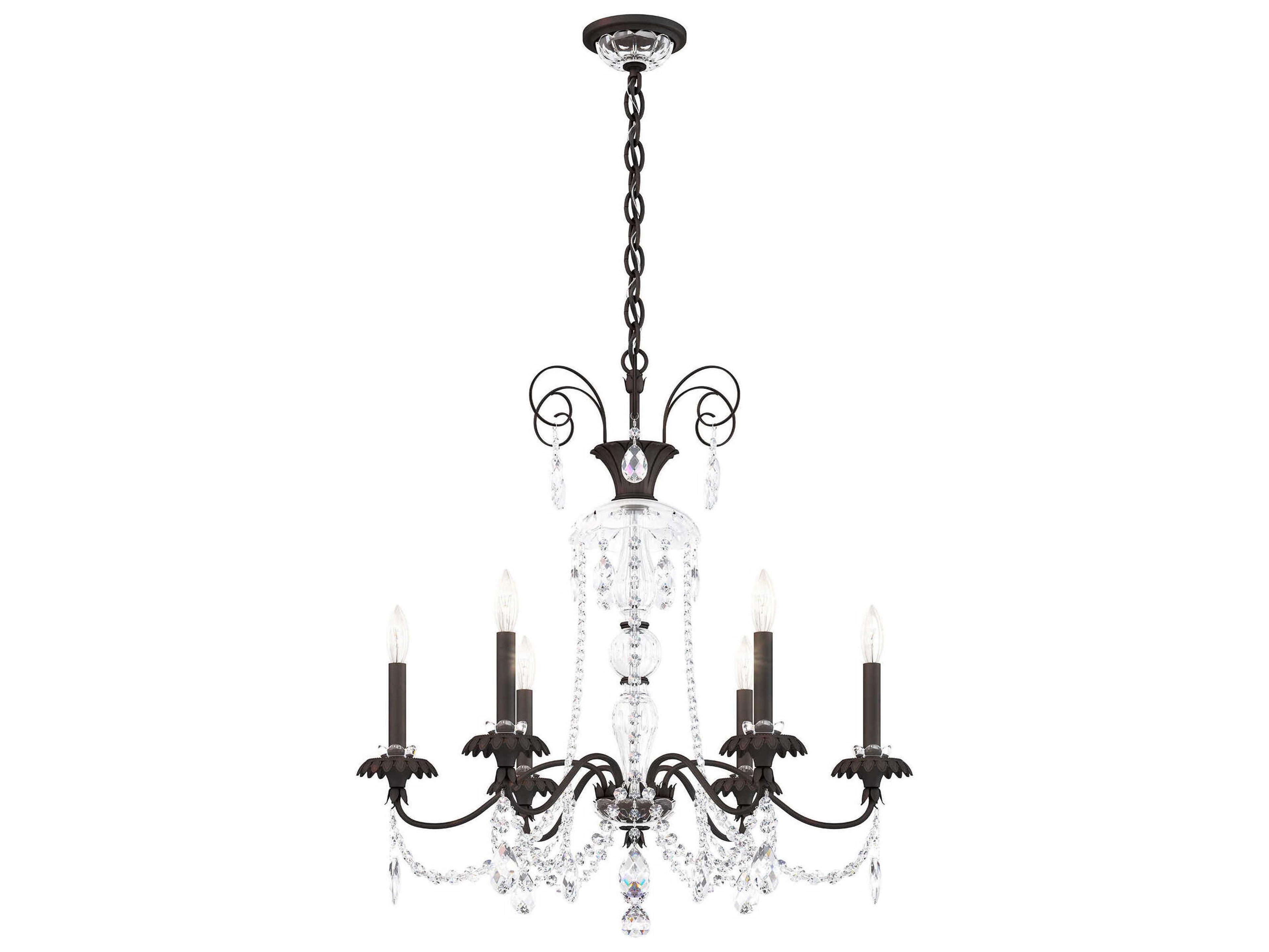 Helenia 6-Light Black Crystal Candelabra Chandelier
