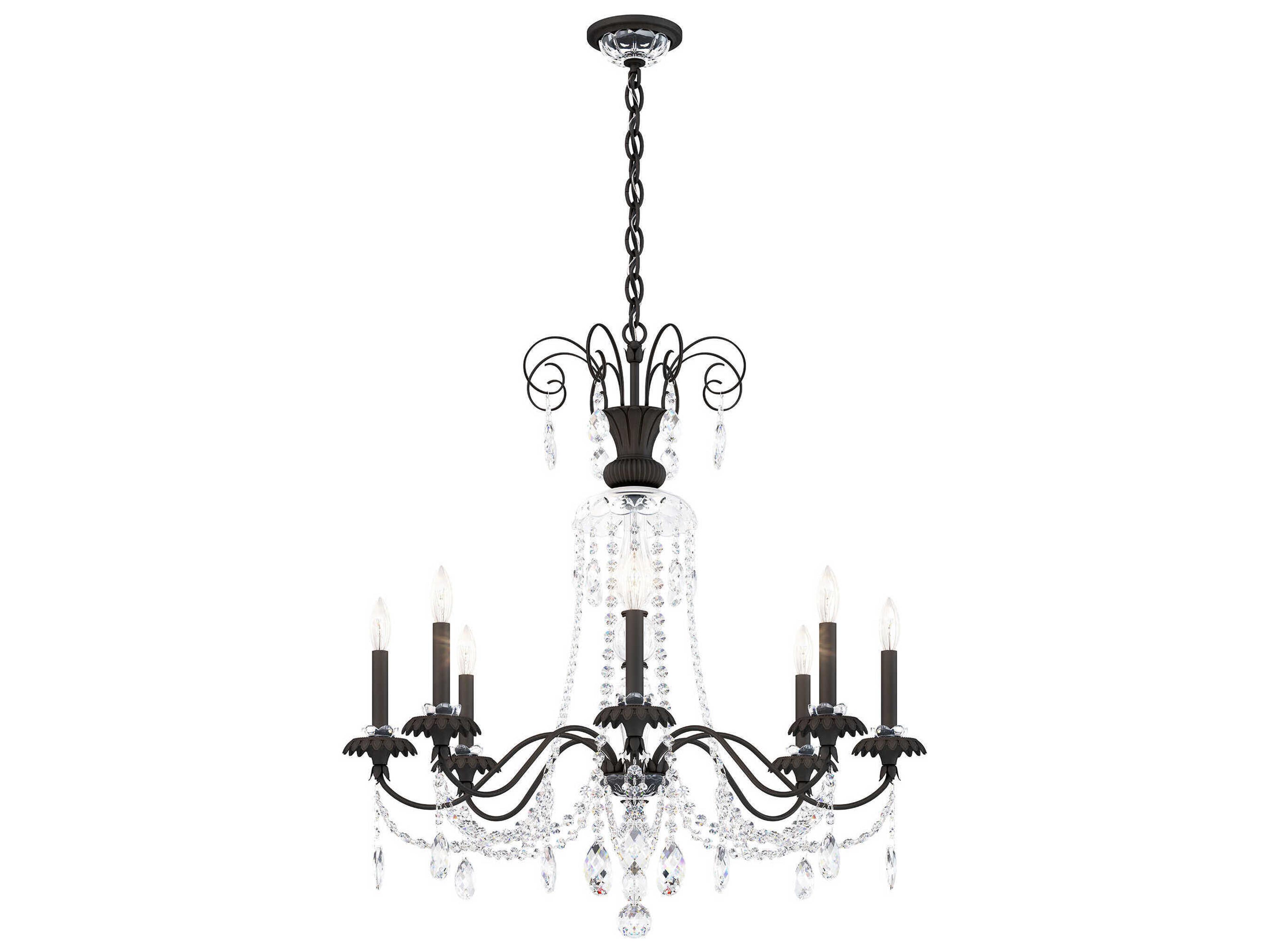 Helenia 8-Light Black Crystal Candelabra Chandelier