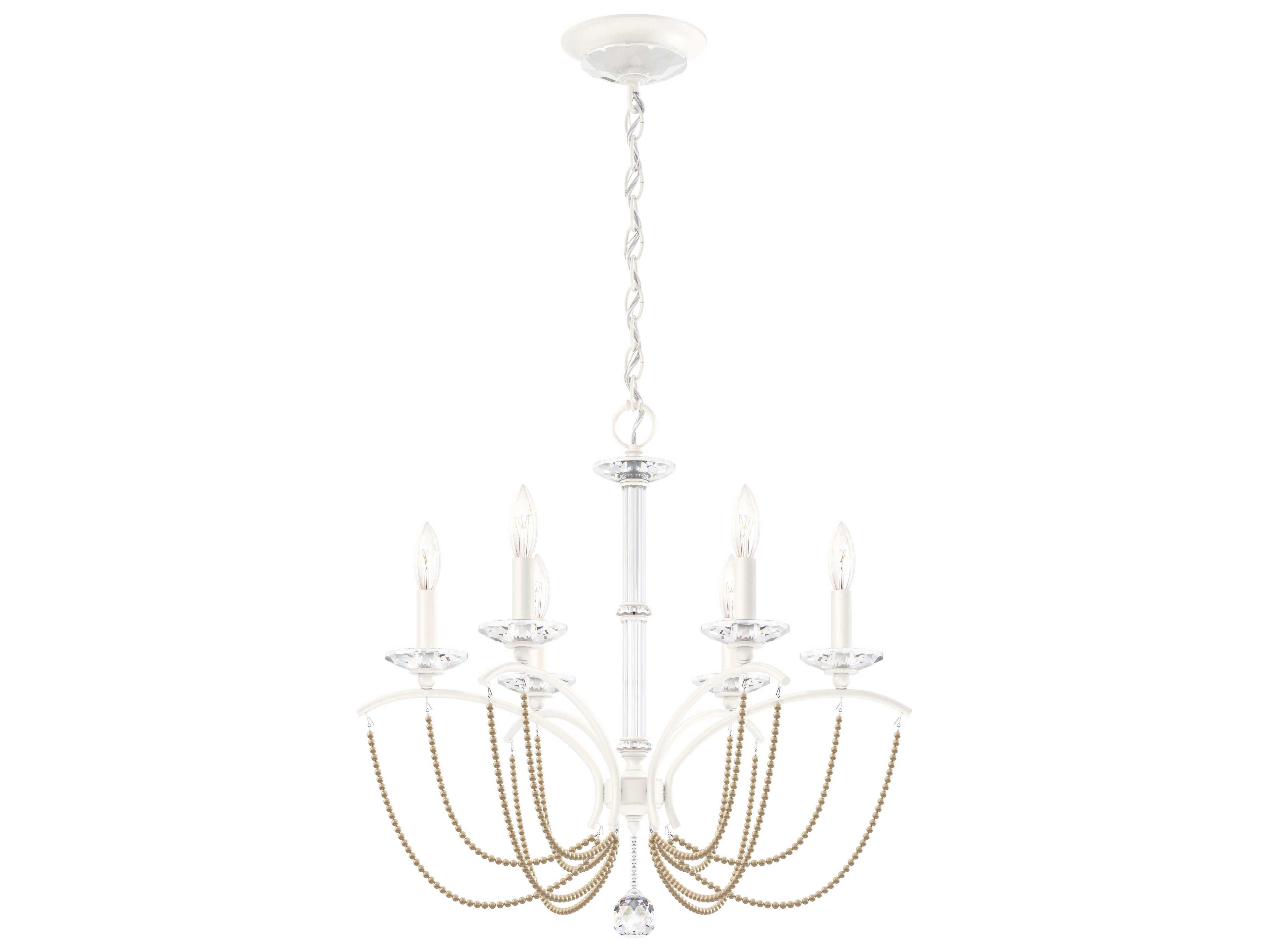 Priscilla 6-Light White Crystal Candelabra Chandelier