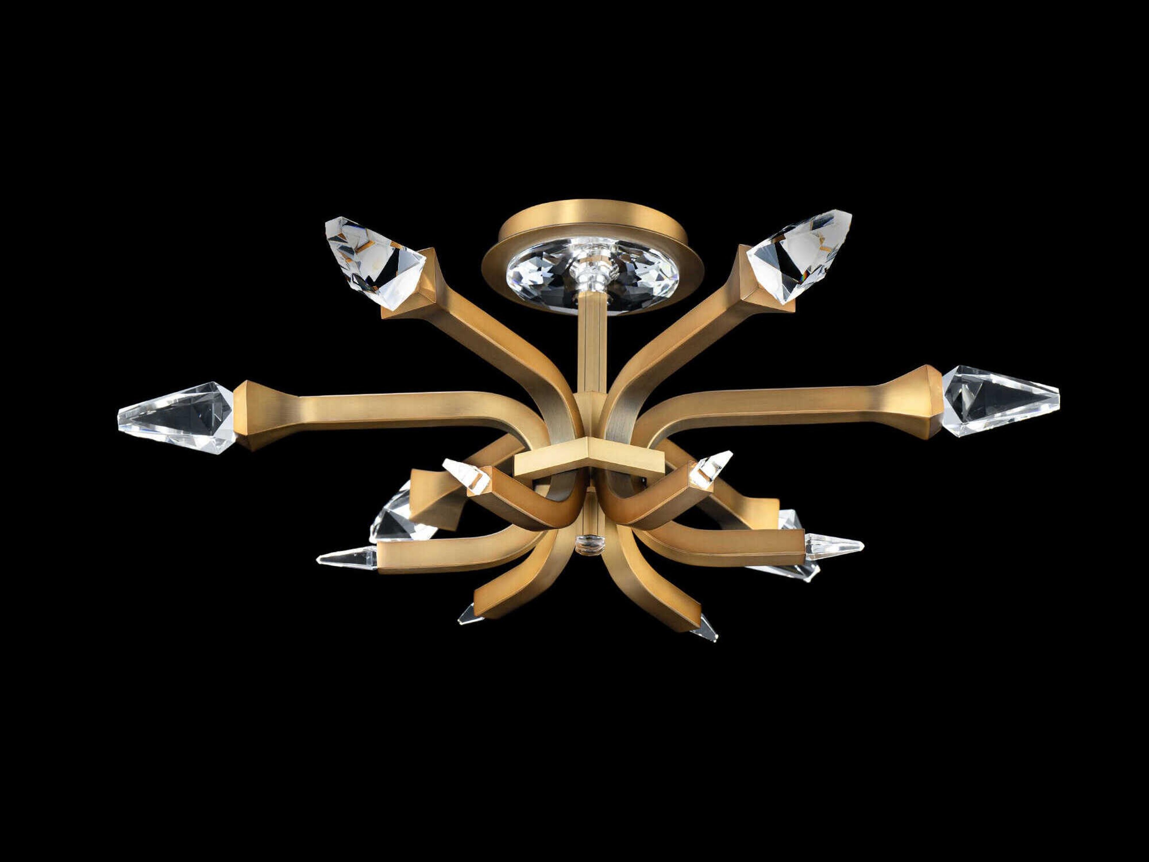 Schonbek Plumeria 6-Light Aged Brass Semi Flush Mount