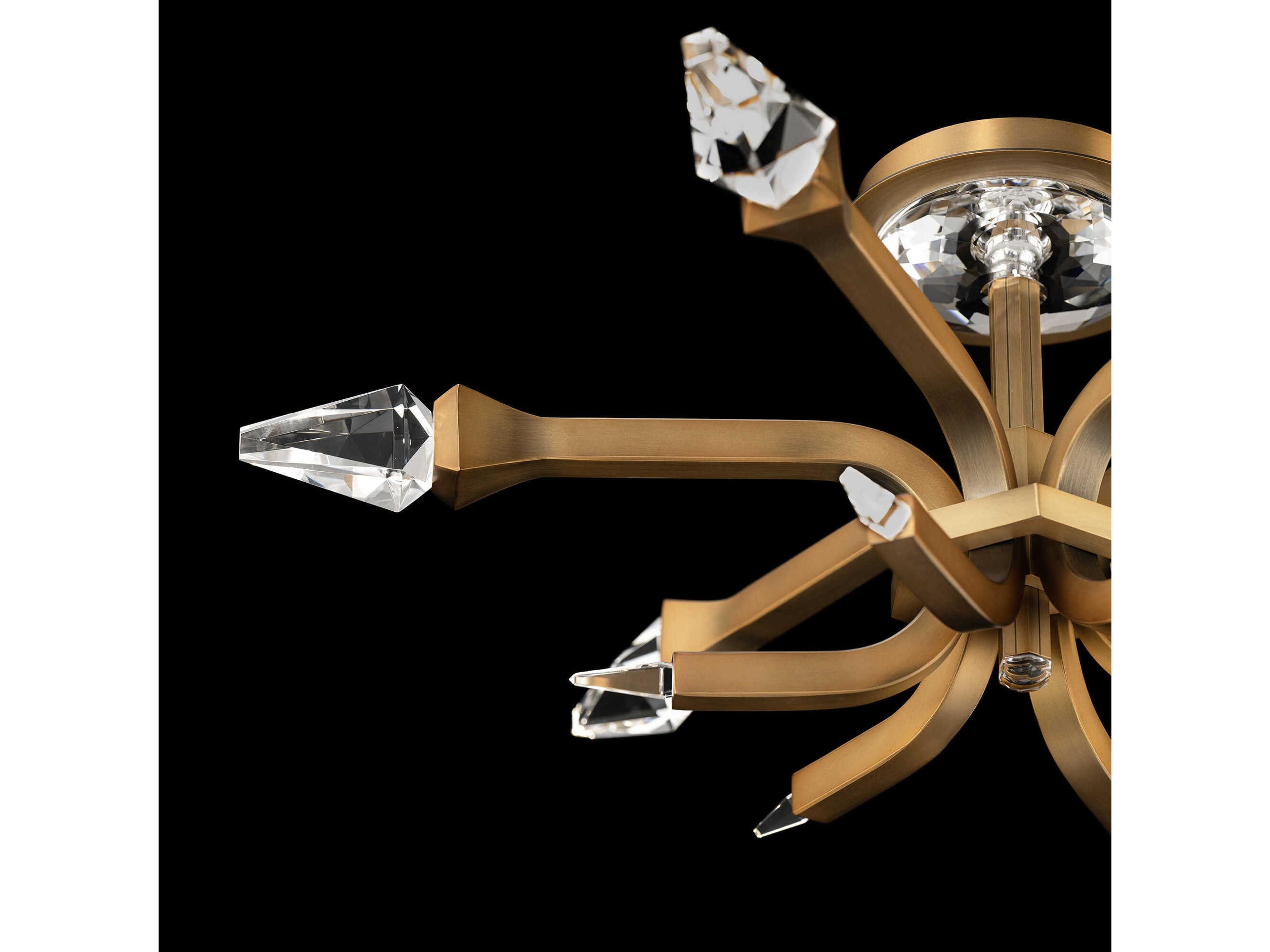 Schonbek Plumeria 6-Light Aged Brass Semi Flush Mount