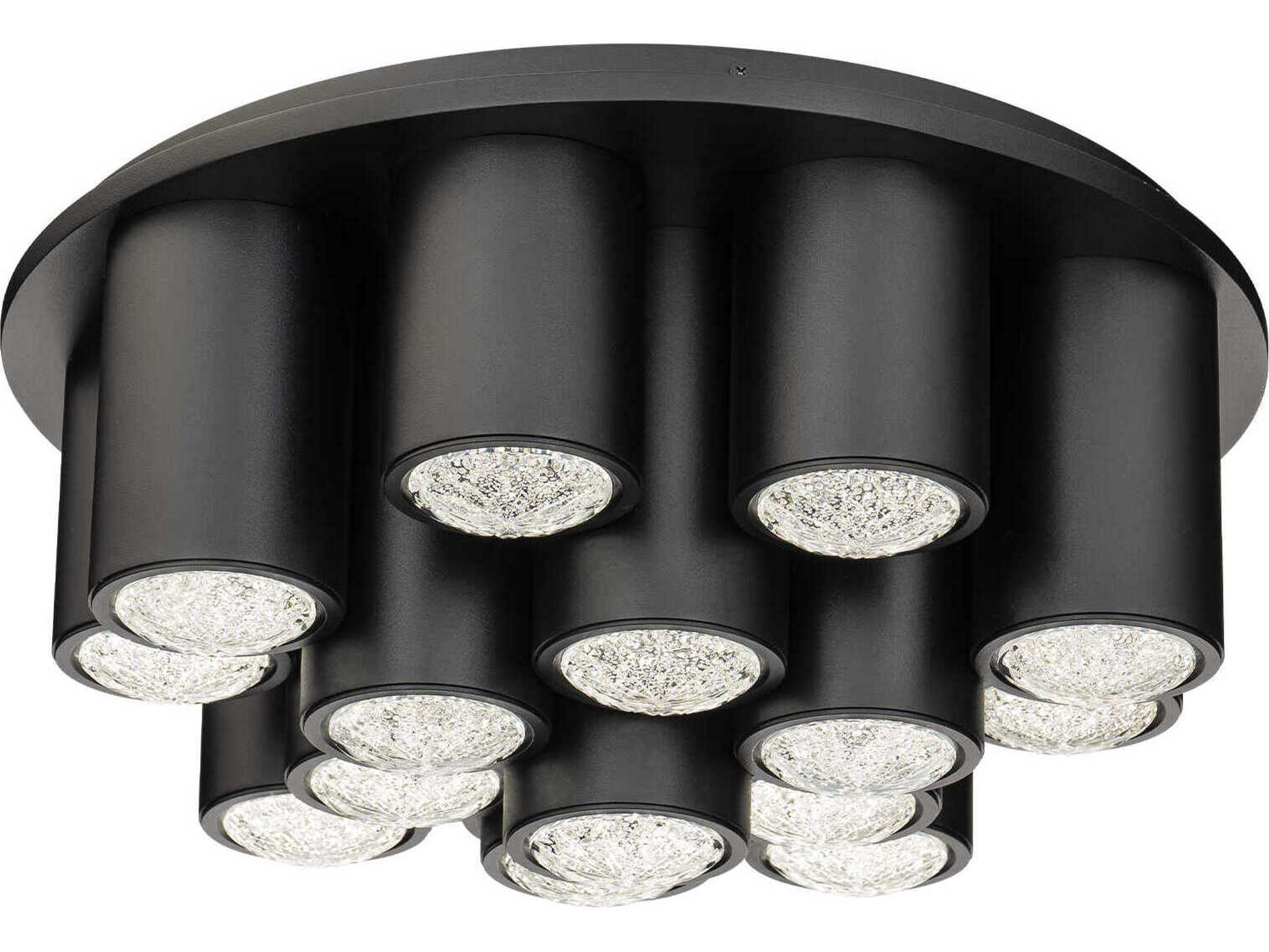 Tamara Black Cylinder Flush Mount