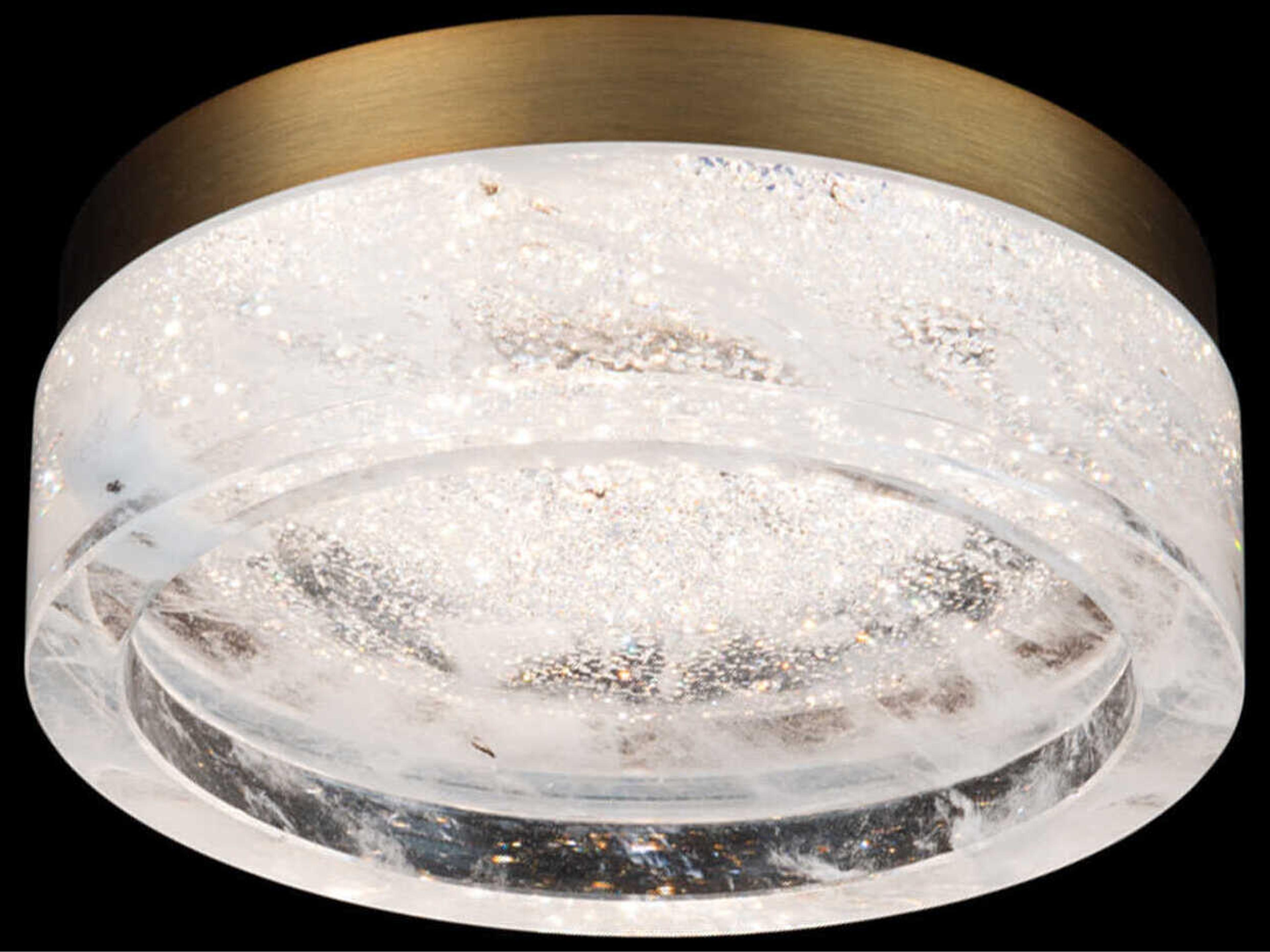 Schonbek Melange 1-Light Aged Brass Round Flush Mount