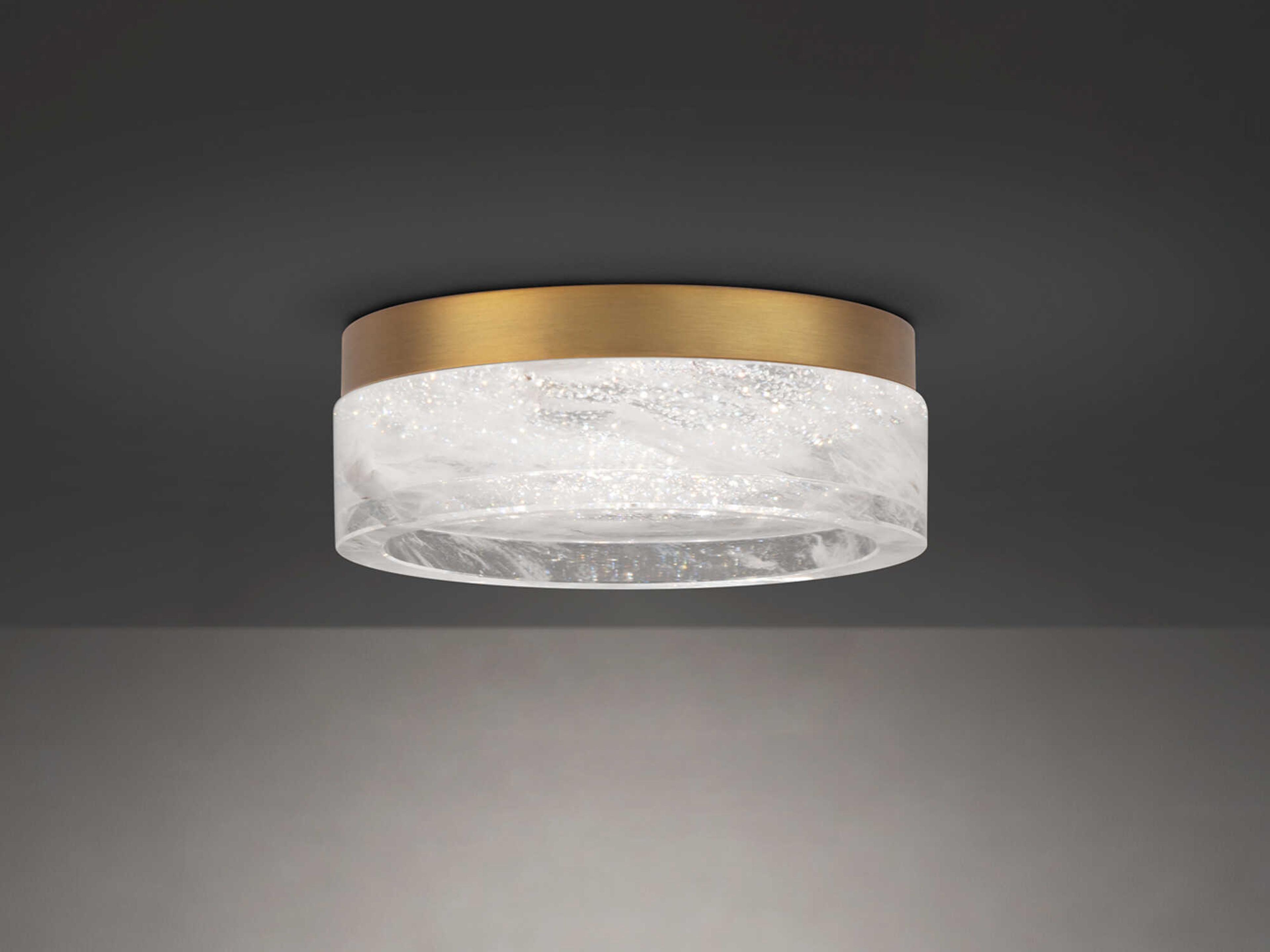 Schonbek Melange 1-Light Aged Brass Round Flush Mount