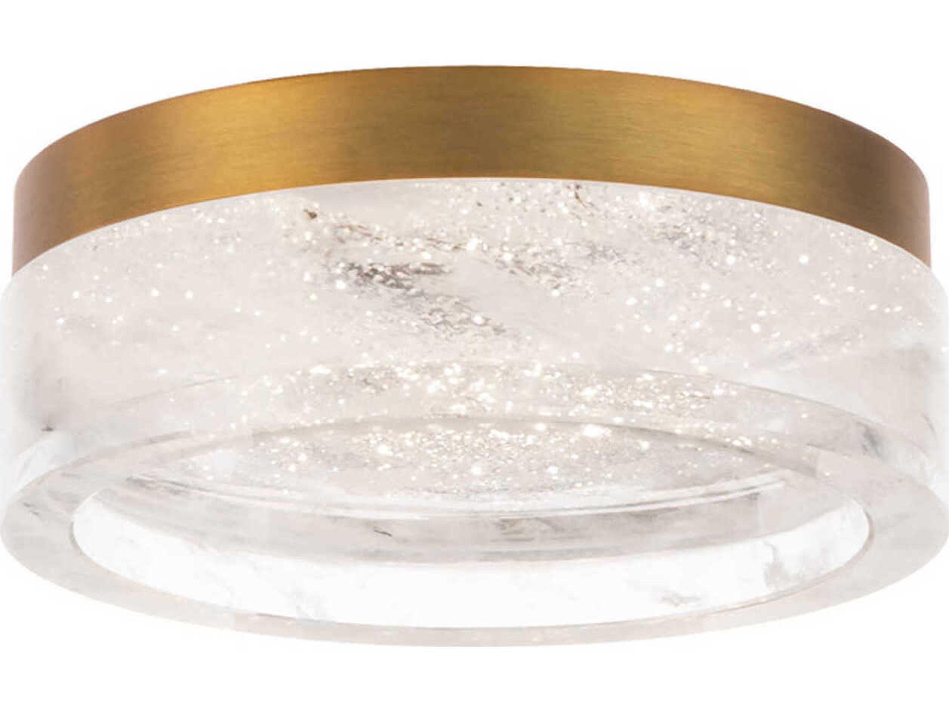 Schonbek Melange 1-Light Aged Brass Round Flush Mount