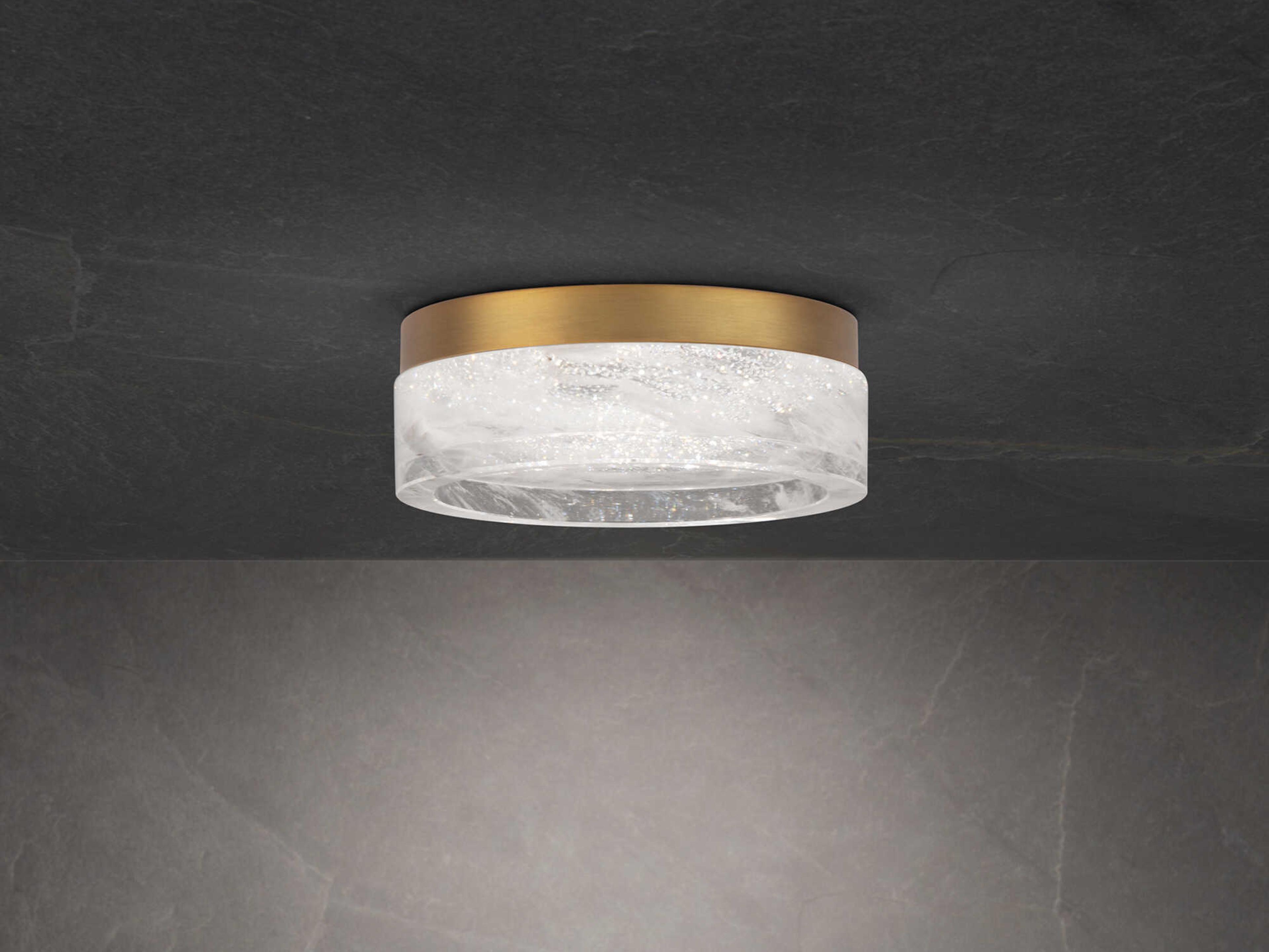 Schonbek Melange 1-Light Aged Brass Round Flush Mount