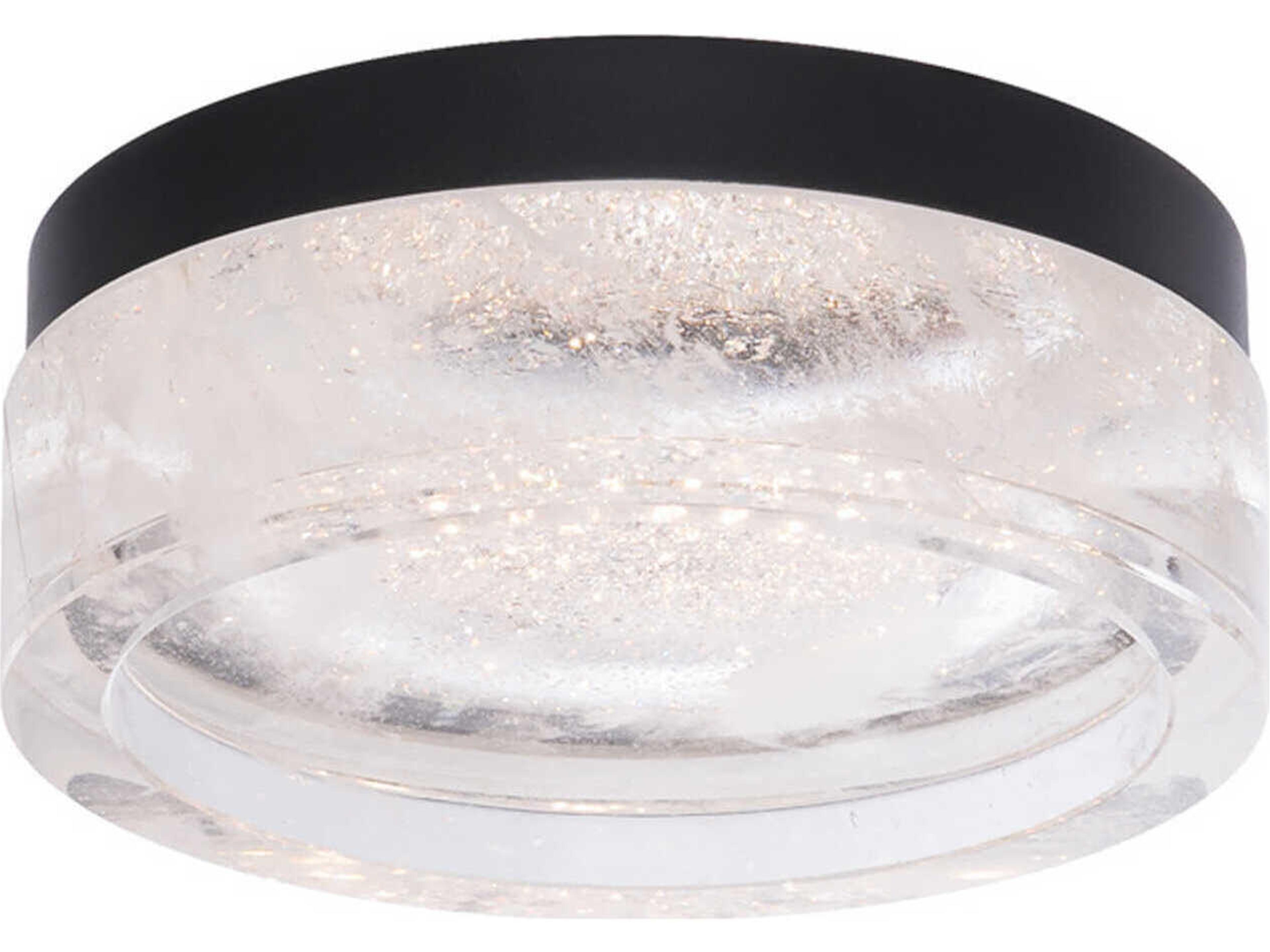 Melange 1-Light Black Round Flush Mount