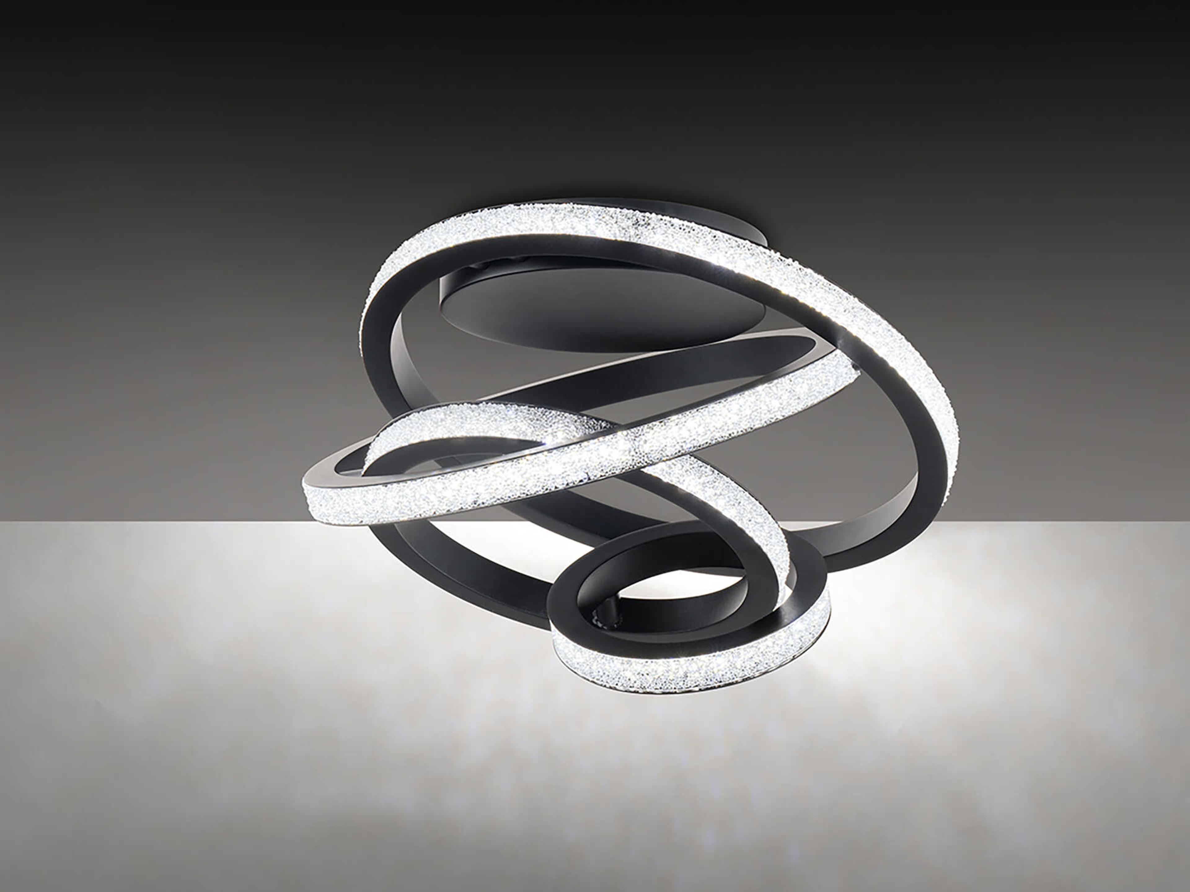 Schonbek Jangle 8-Light Black Flush Mount