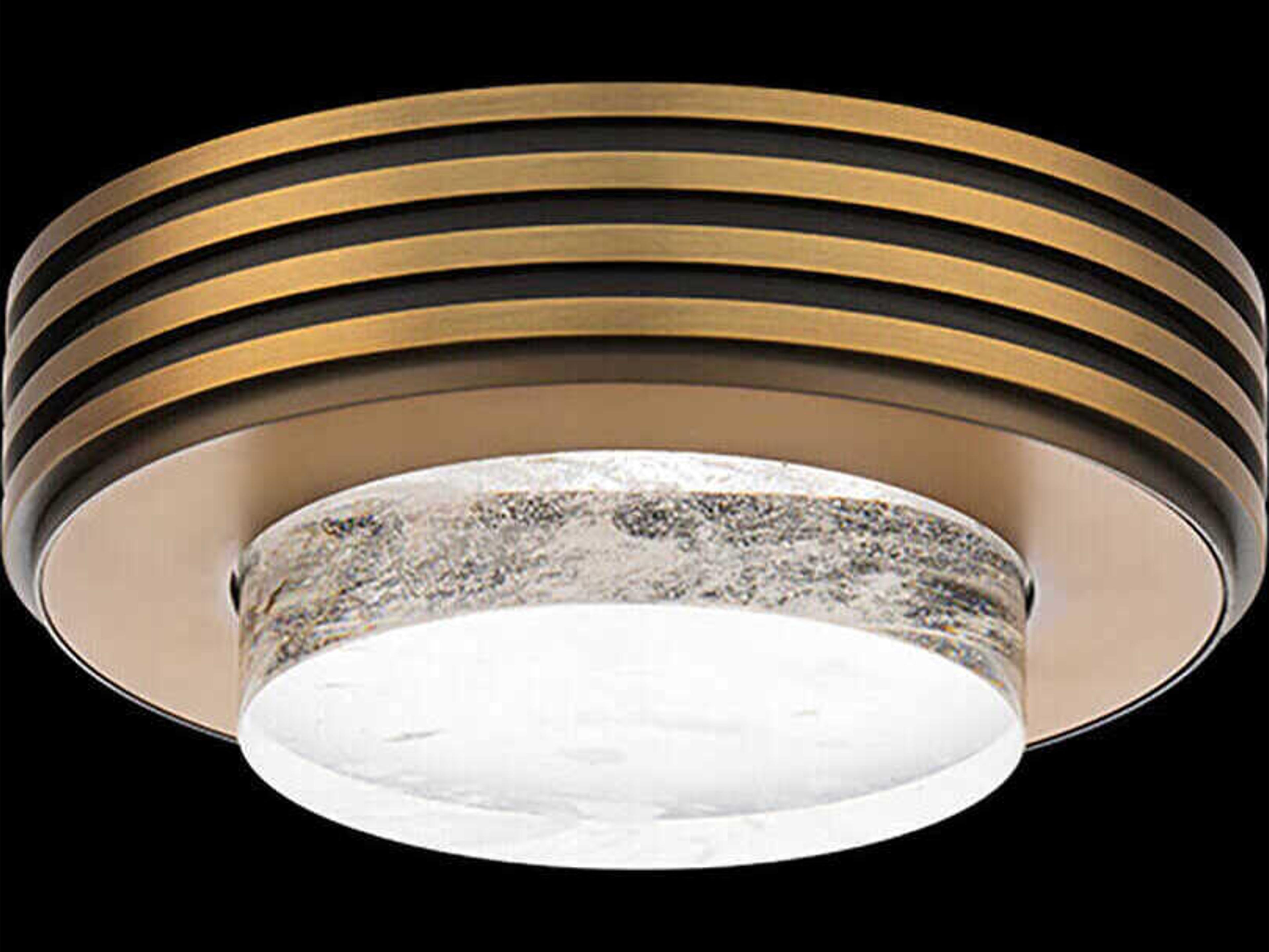 Schonbek Zircle 1-Light Aged Brass Round Flush Mount