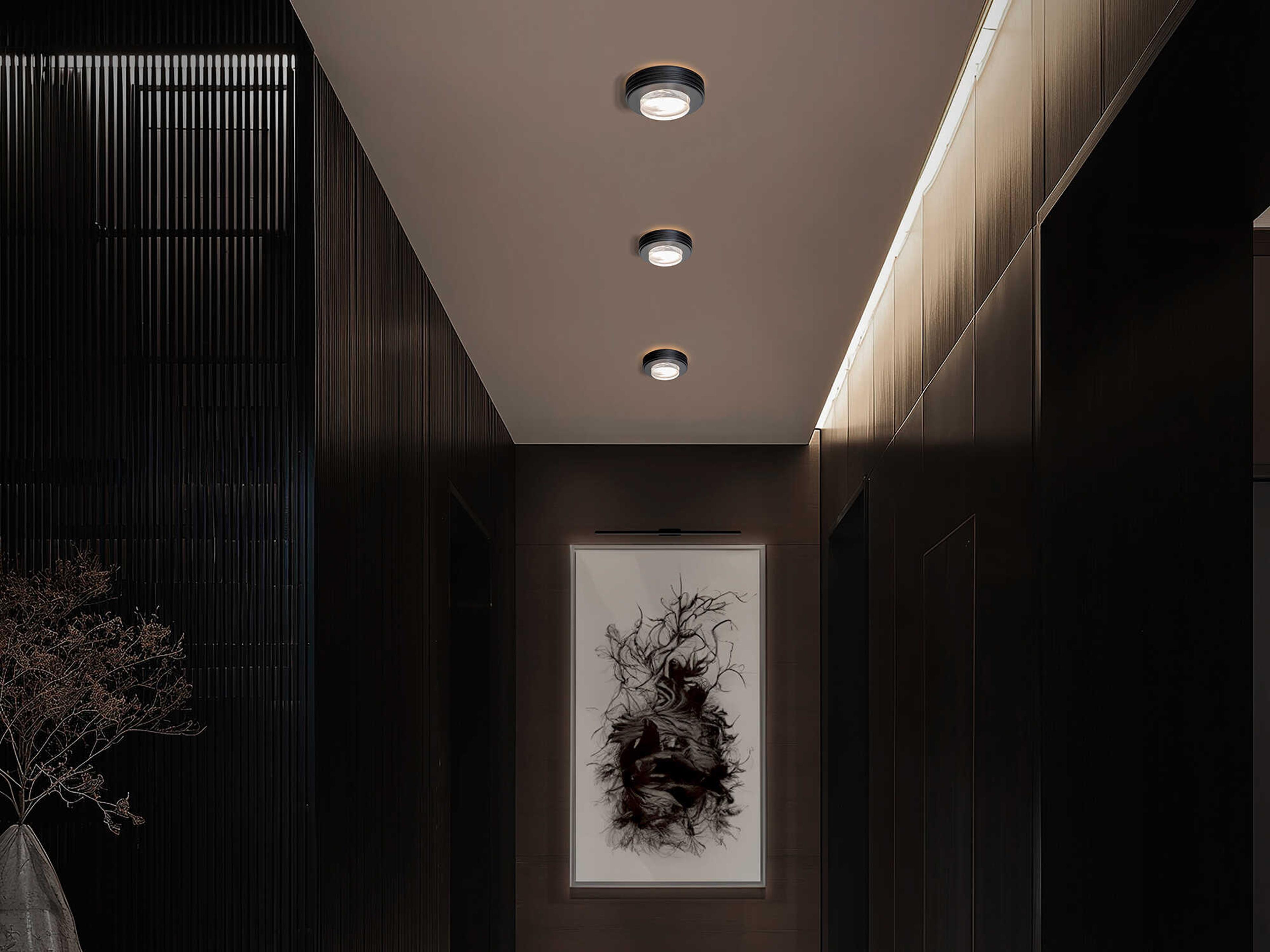 Schonbek Zircle 1-Light Black Round Flush Mount