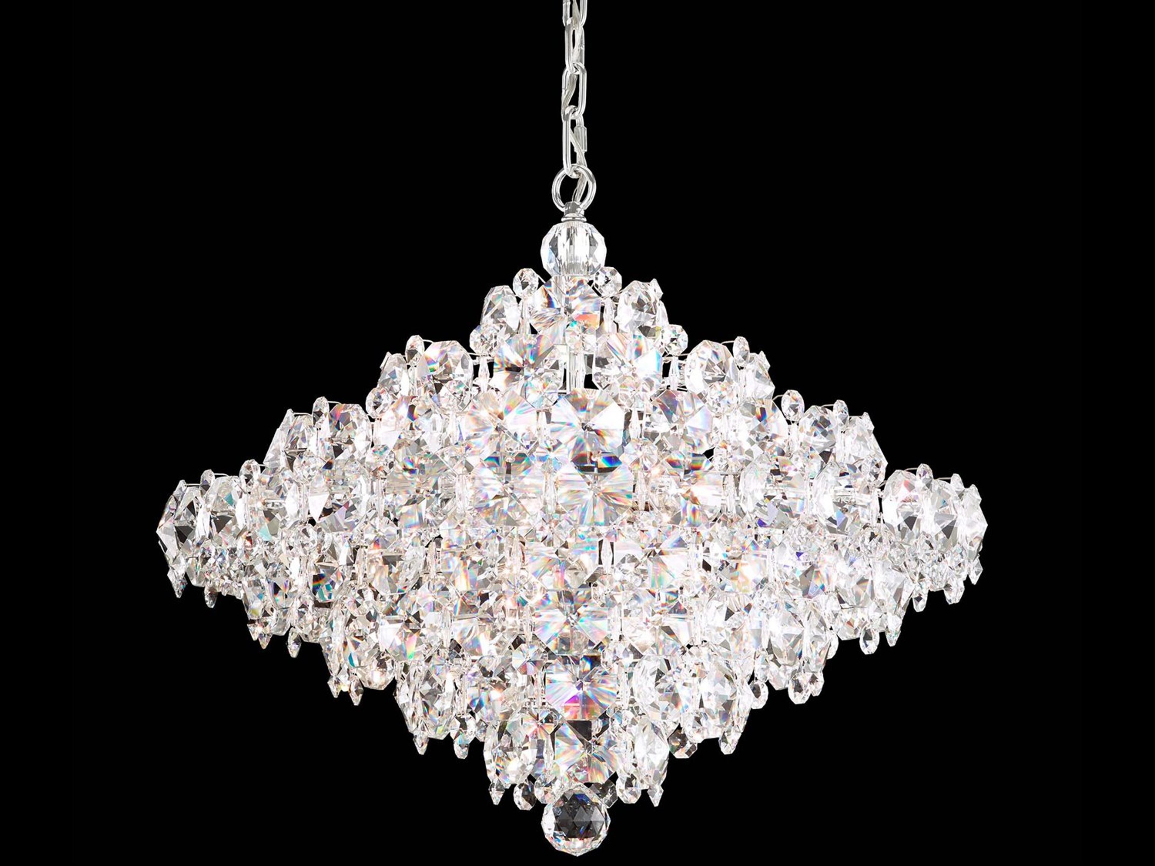 Schonbek Baronet 12-Light Stainless Steel Silver Crystal Pendant