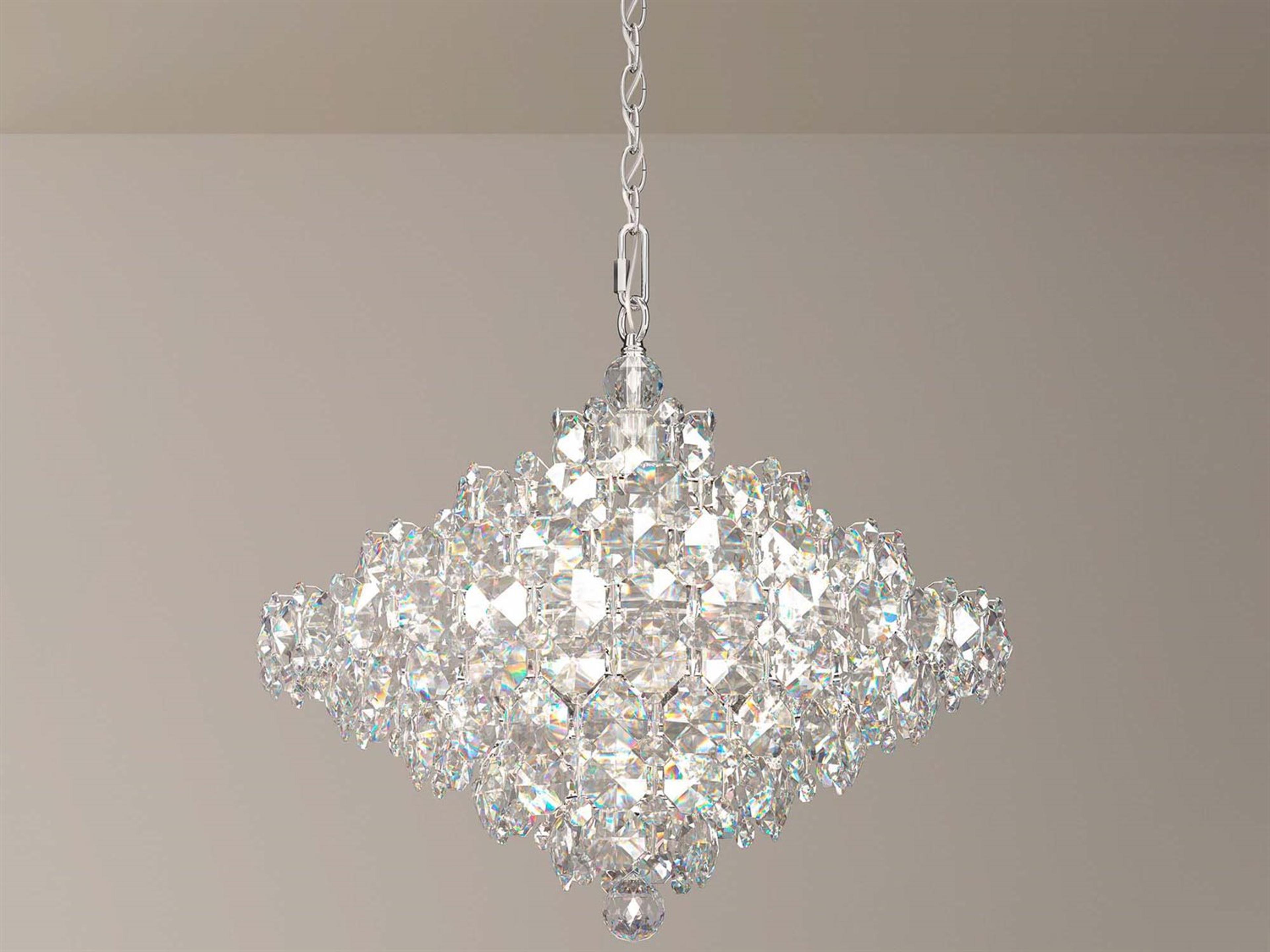 Schonbek Baronet 12-Light Stainless Steel Silver Crystal Pendant