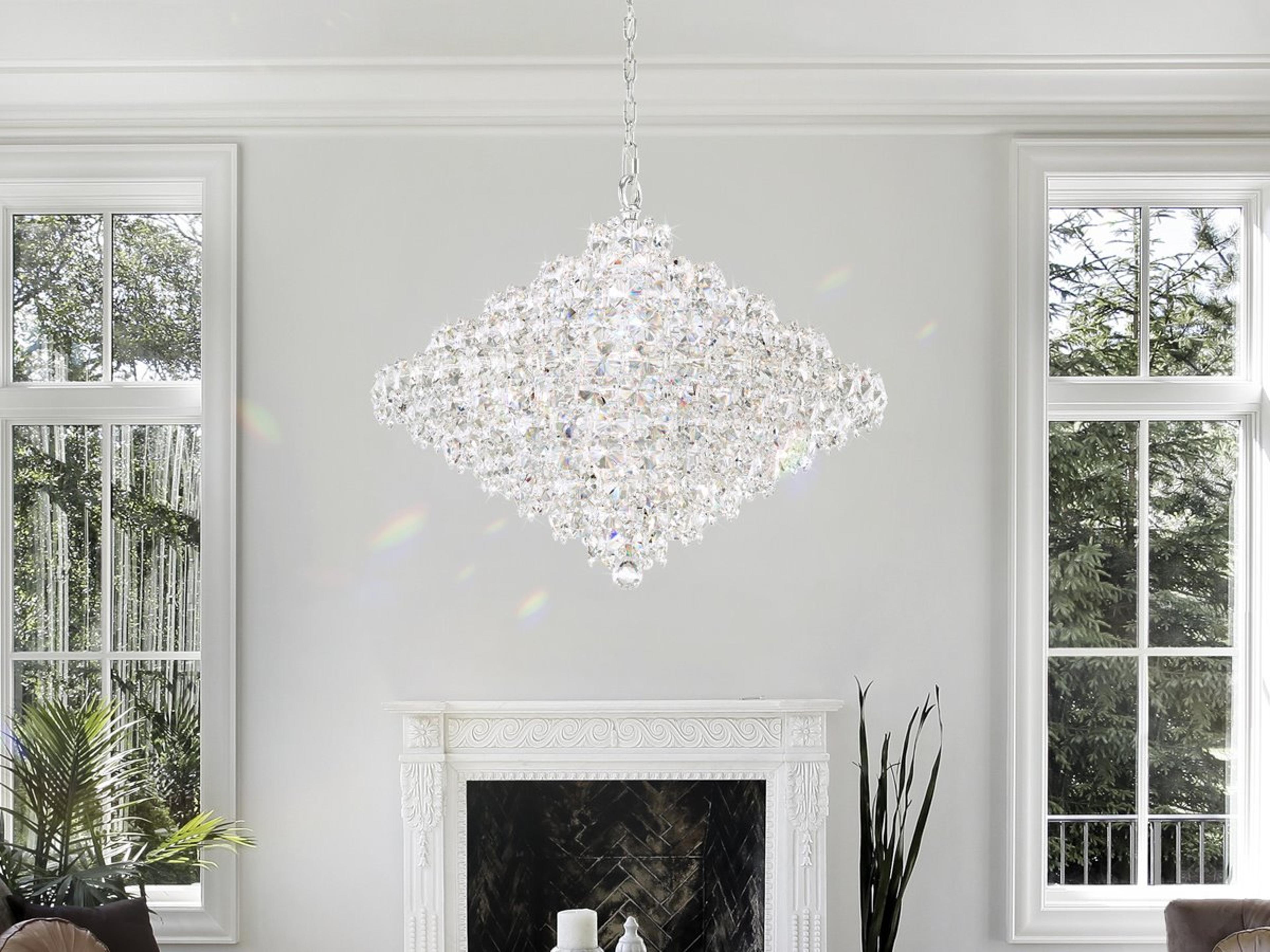 Schonbek Baronet 28-Light Silver Crystal Pendant