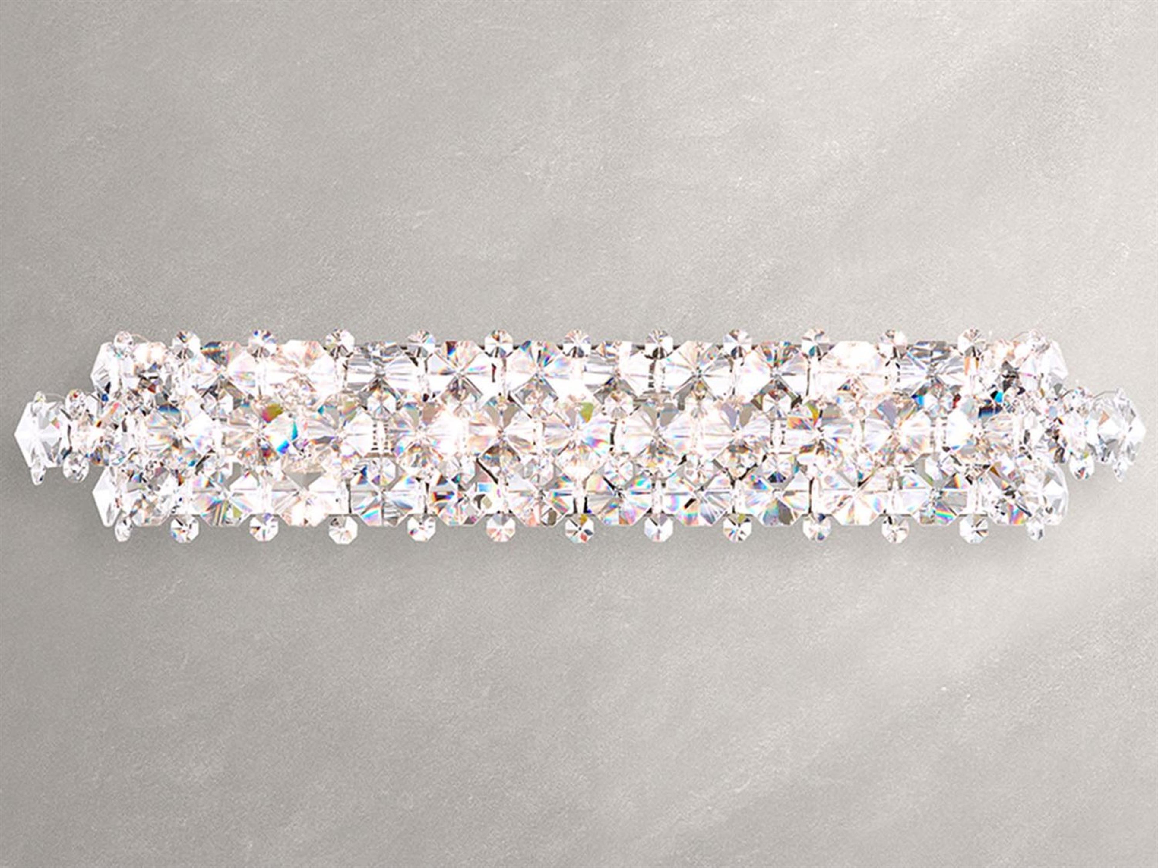 Schonbek Baronet 7-Light Silver Crystal Vanity Light