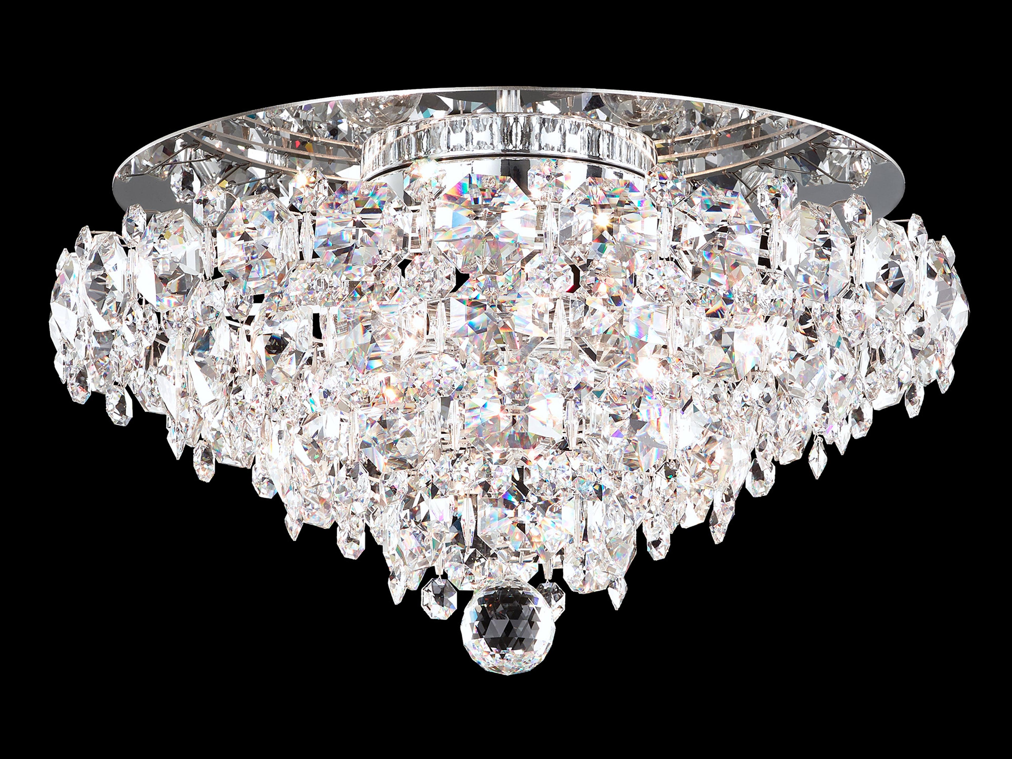 Schonbek Baronet 4-Light Silver Crystal Flush Mount