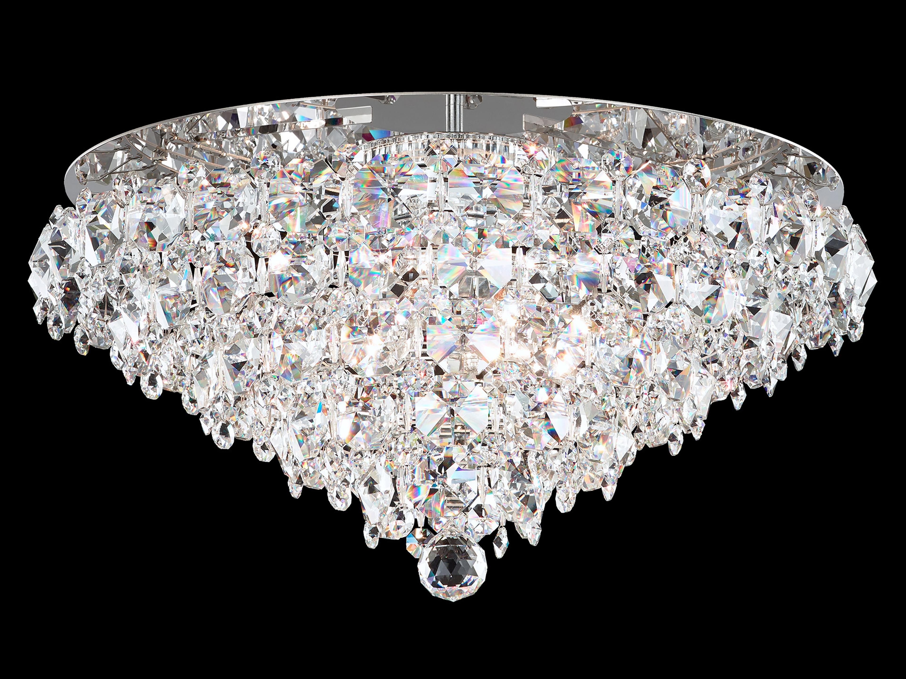 Schonbek Baronet 6-Light Silver Crystal Flush Mount