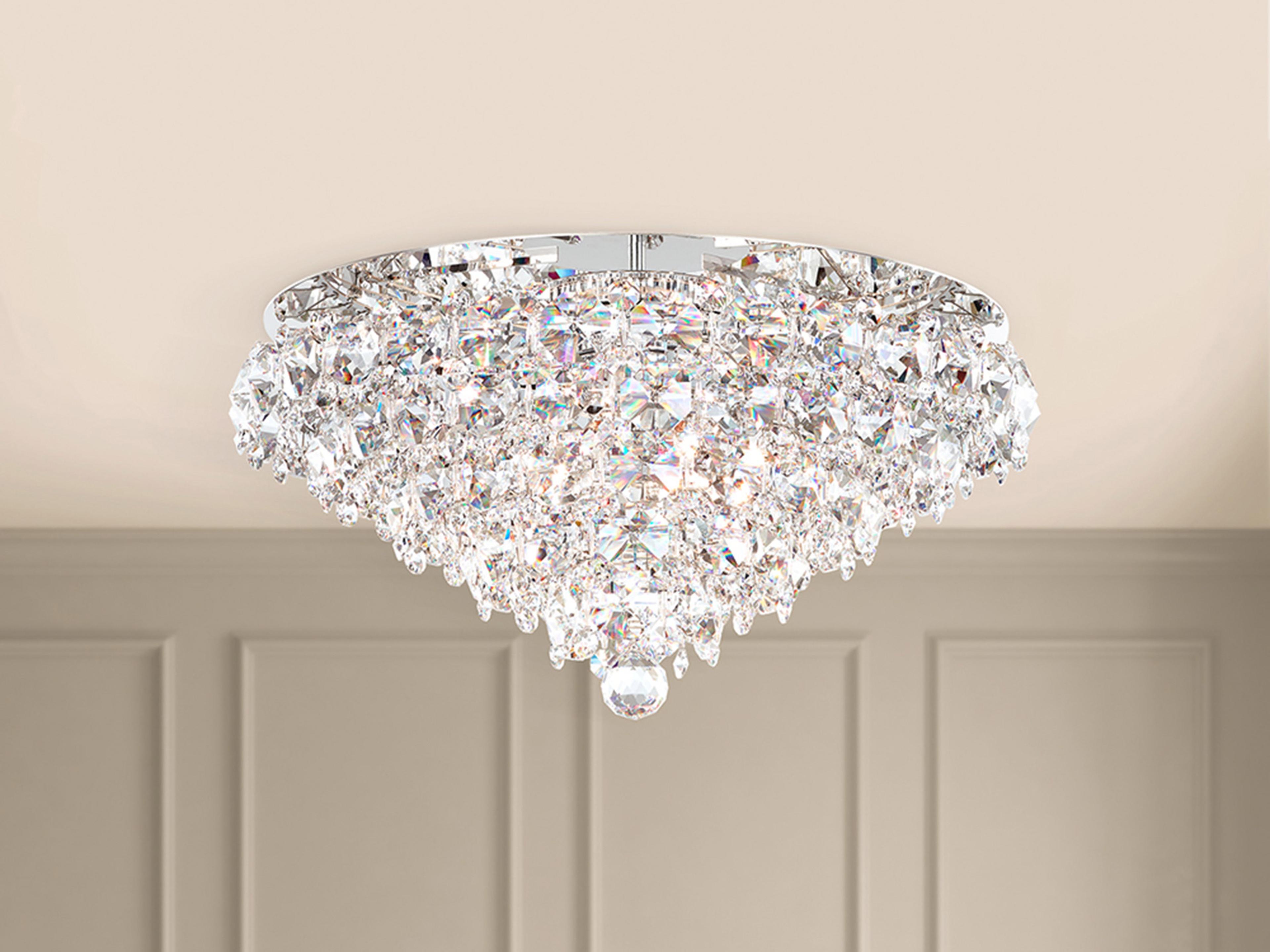 Schonbek Baronet 6-Light Silver Crystal Flush Mount