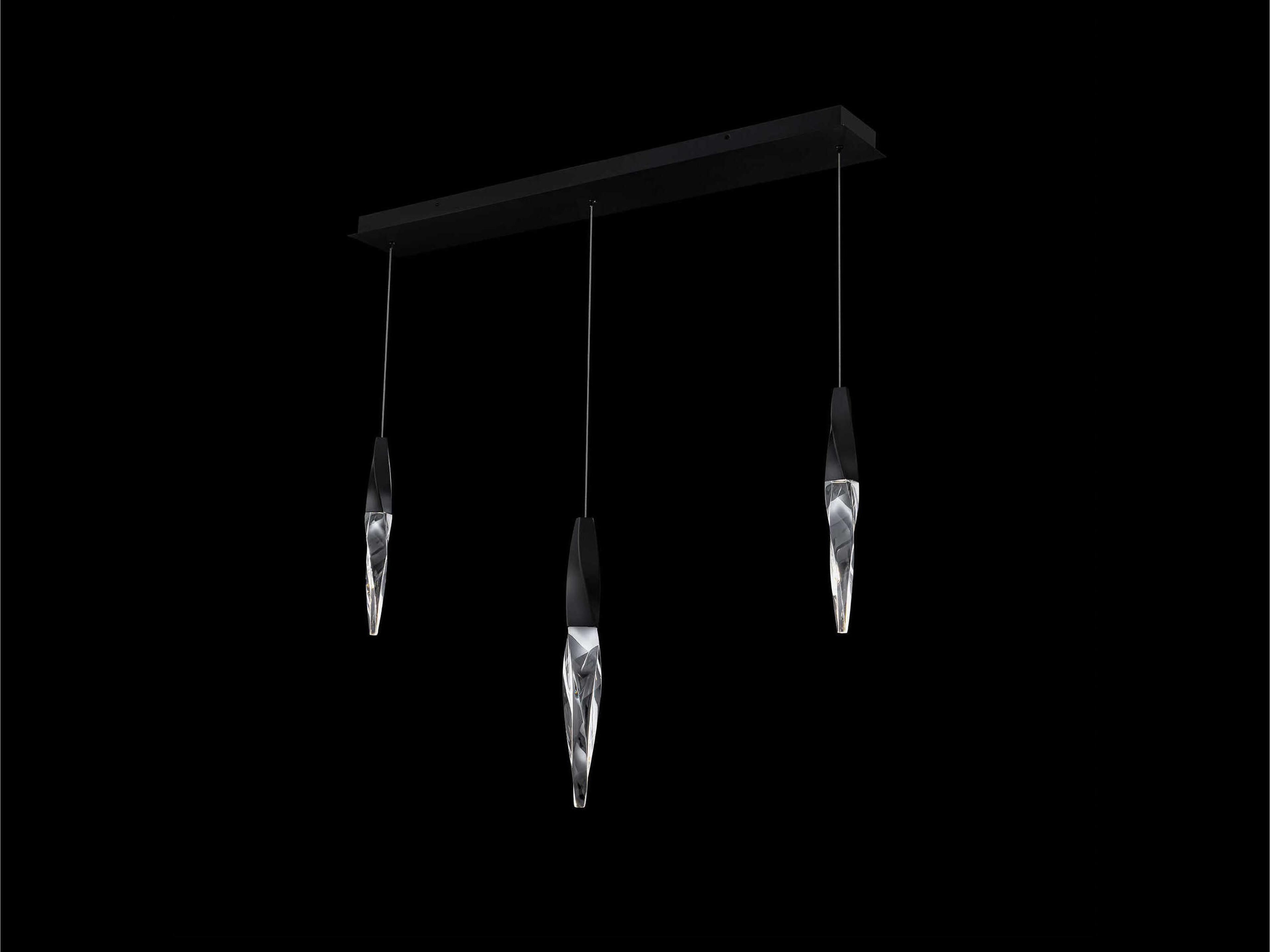 Schonbek Kindjal 3-Light Black Linear Island Pendant
