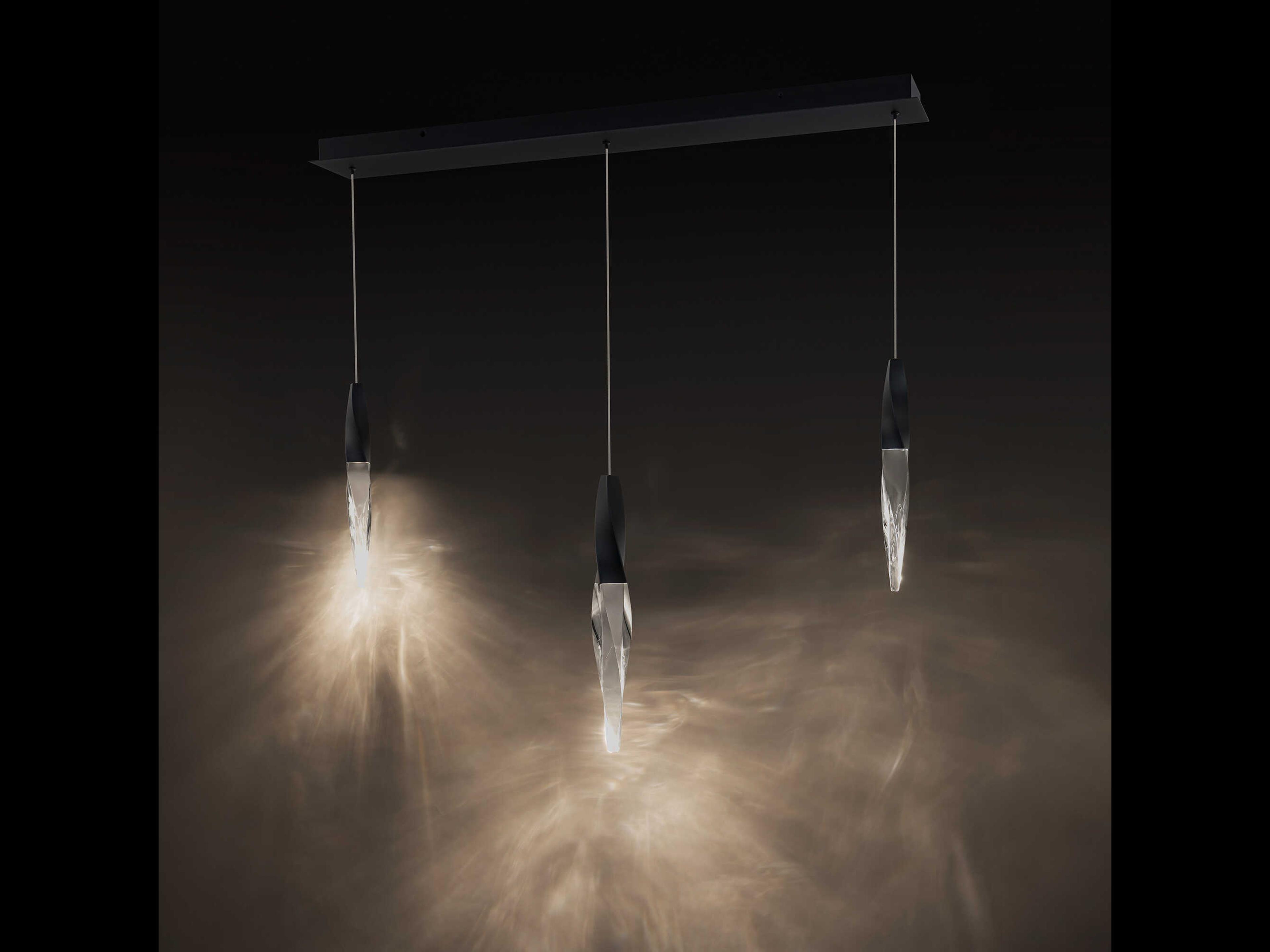 Schonbek Kindjal 3-Light Black Linear Island Pendant