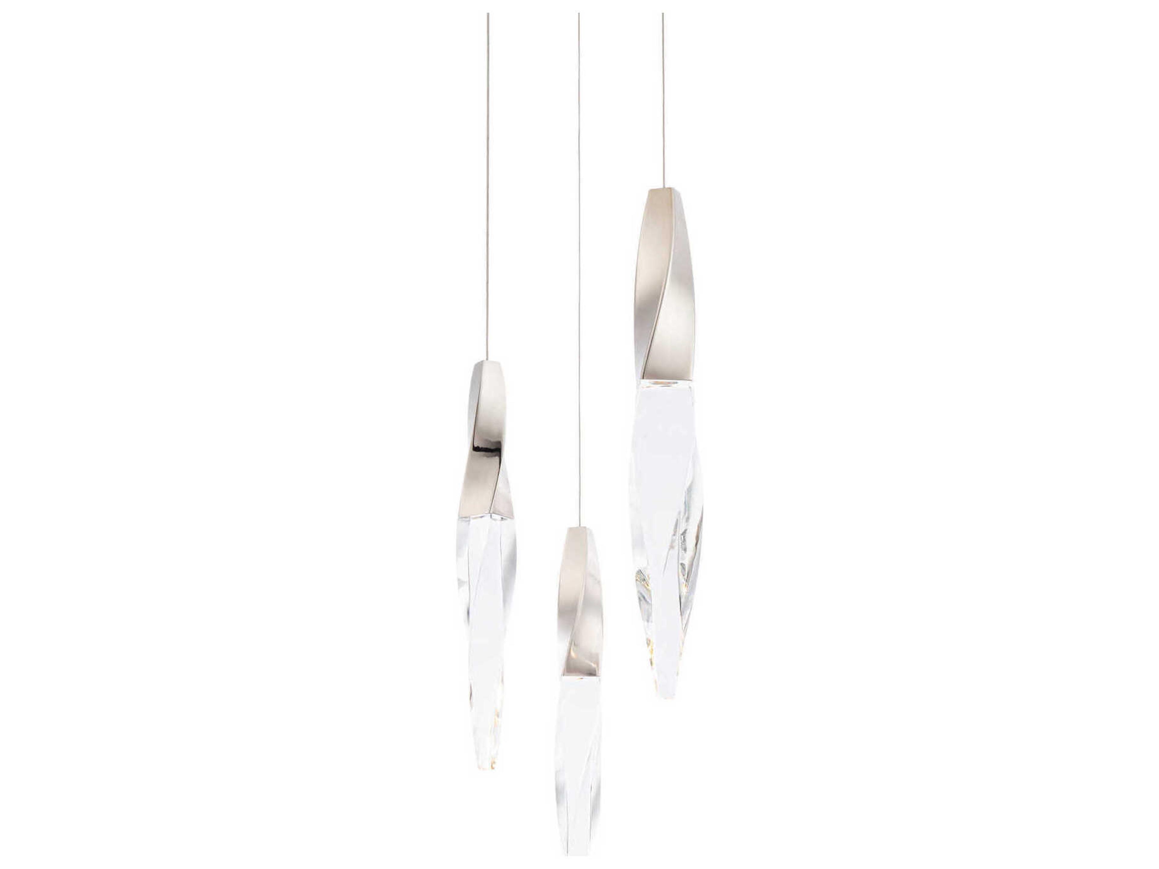 Kindjal 3-Light Polished Nickel Linear Mini Pendant