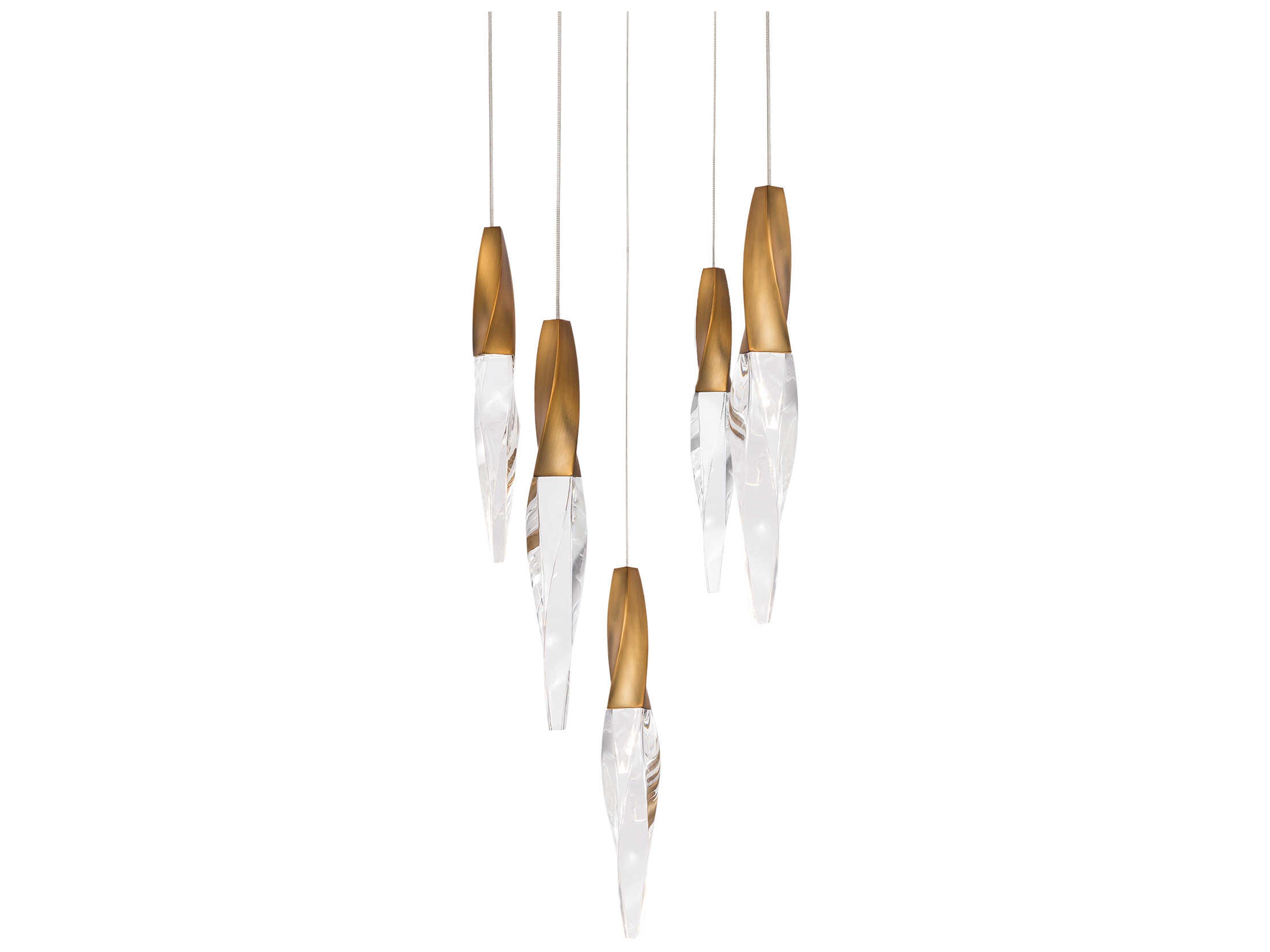 Kindjal 5-Light Aged Brass Linear Pendant